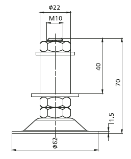 Plug-in Knuckle Foot D62 light, bright zinc-plated