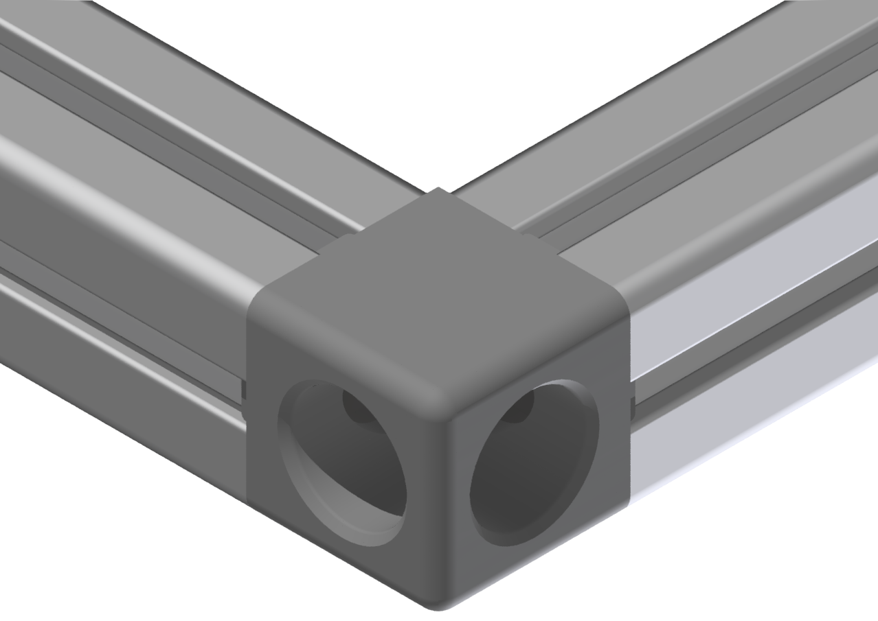 Wuerfel-Verbindersatz 8 2D 40, weißaluminium