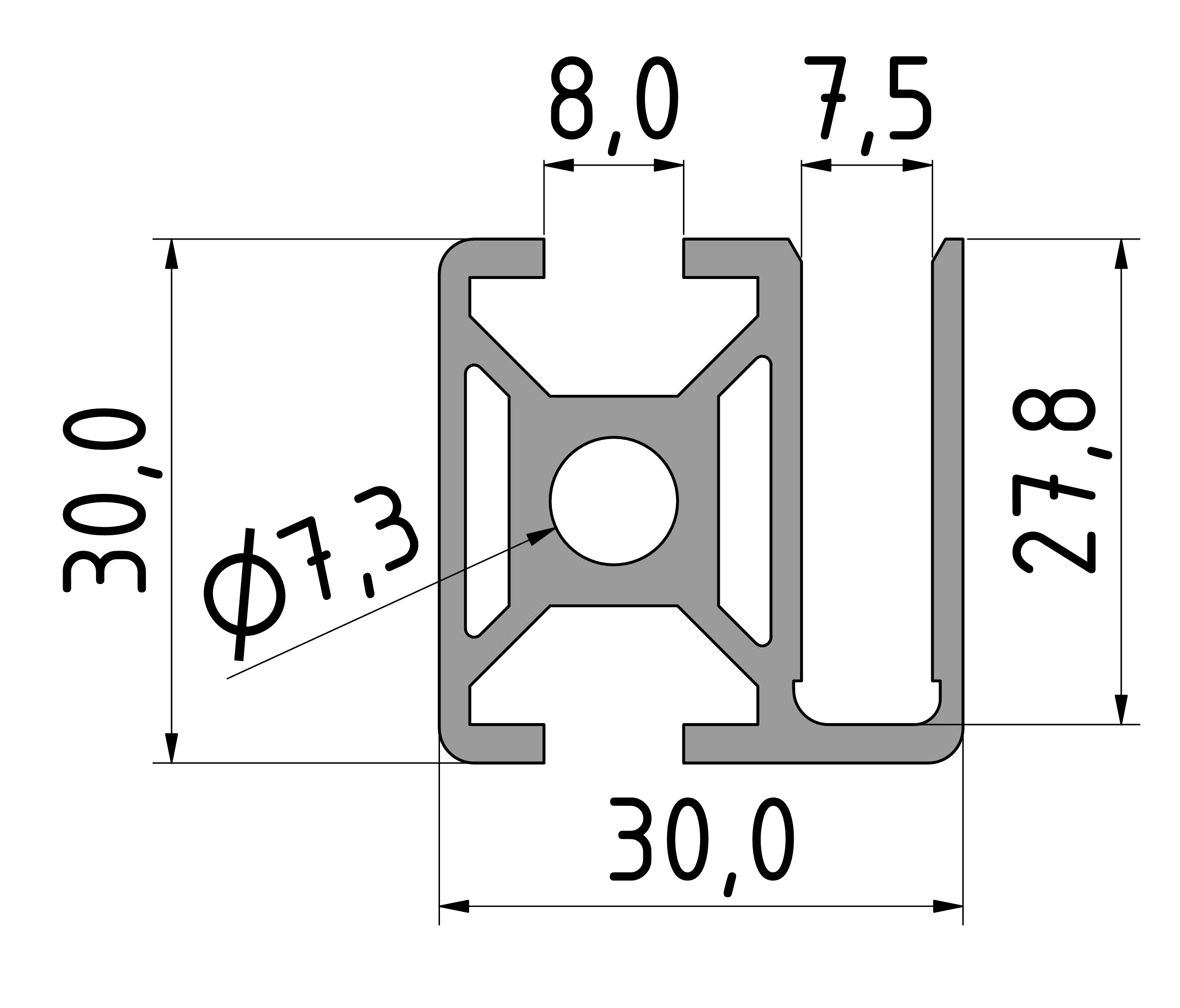 Profile 30x30 WG 40 natural-8 Profile 30x30 WG 40 natural-8
