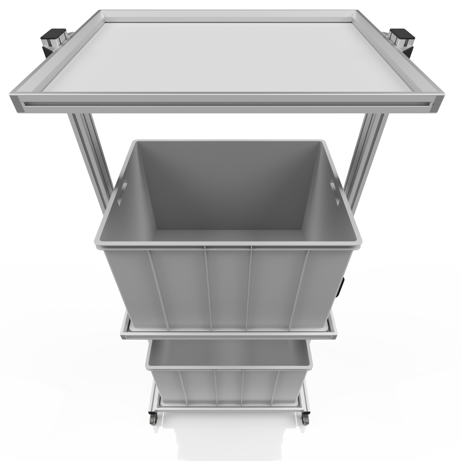 Systemwagen für Eurobehälter 80 x 60 H 200 cm ohne Auszug 