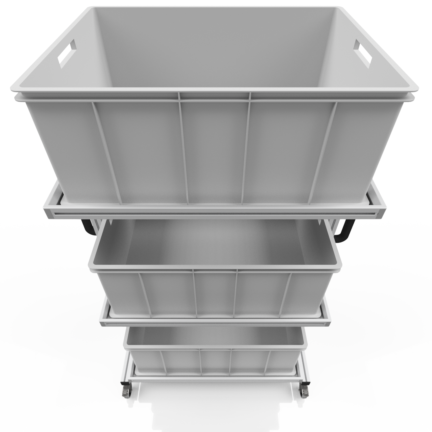System trolley for Euro containers 80 x 60 H 134 cm without pull-out
