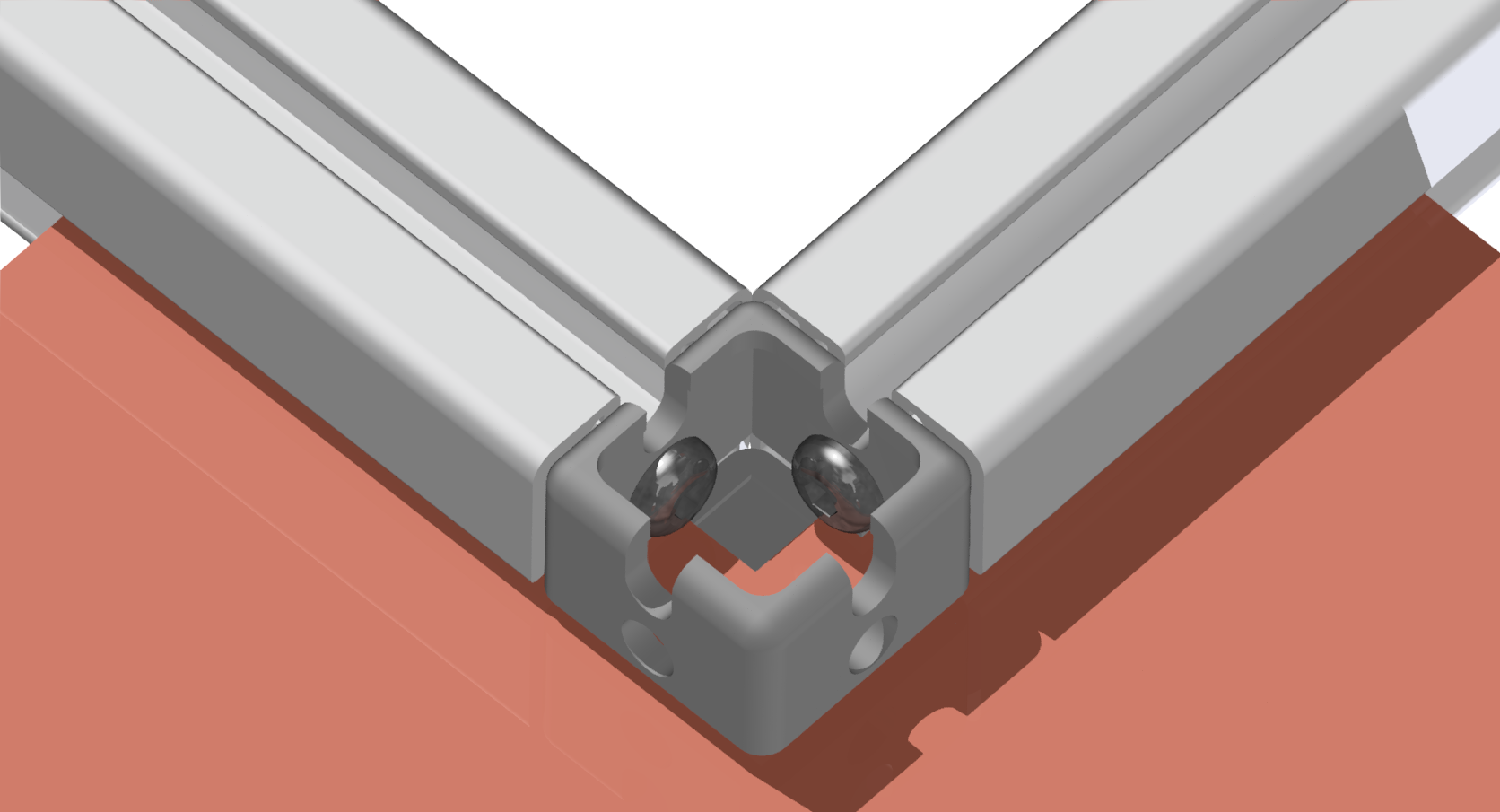 Klemmprofil-Kreuzverbinder 8 40x40, weißaluminium