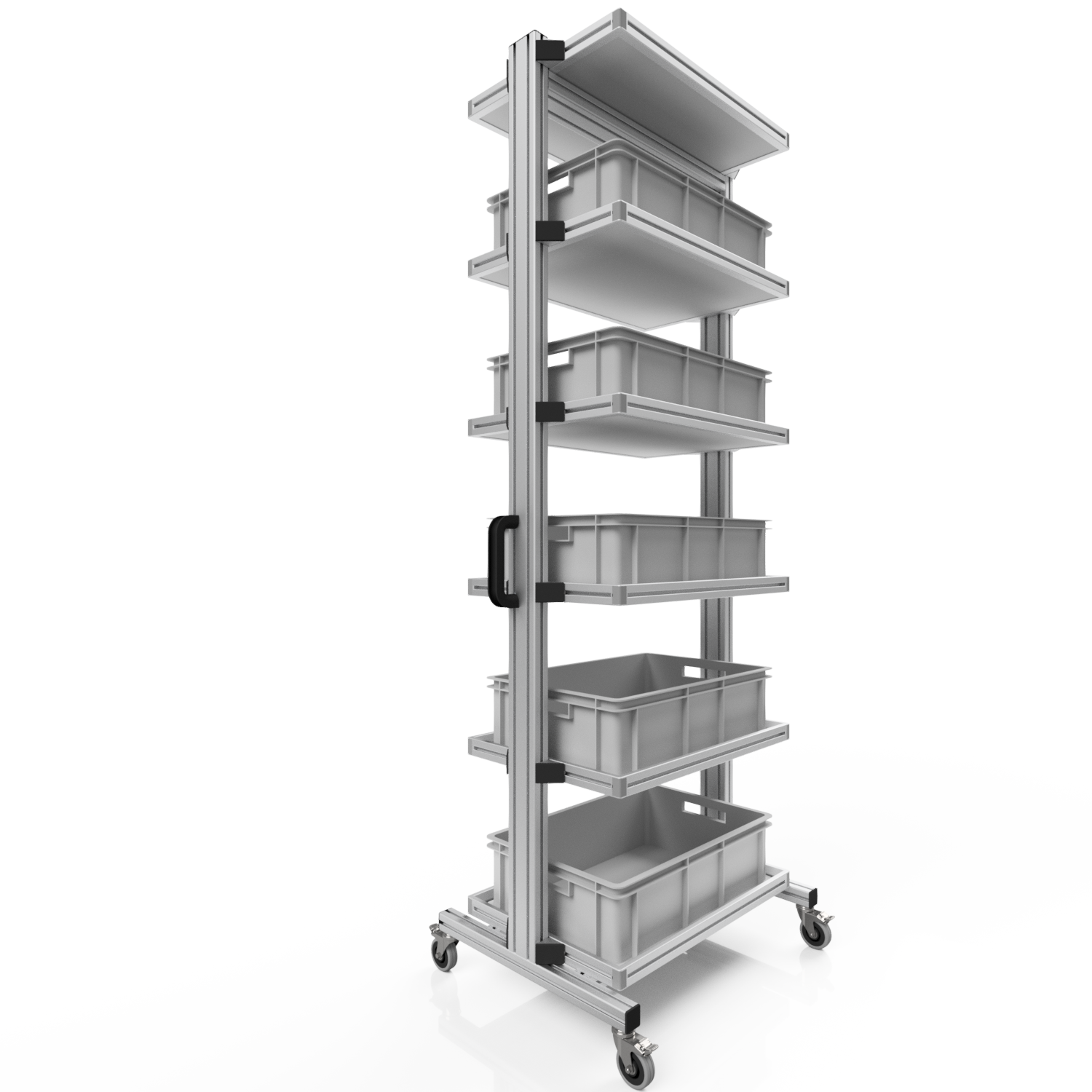Systemwagen für Eurobehälter 60 x 40 H 200 cm ohne Auszug 