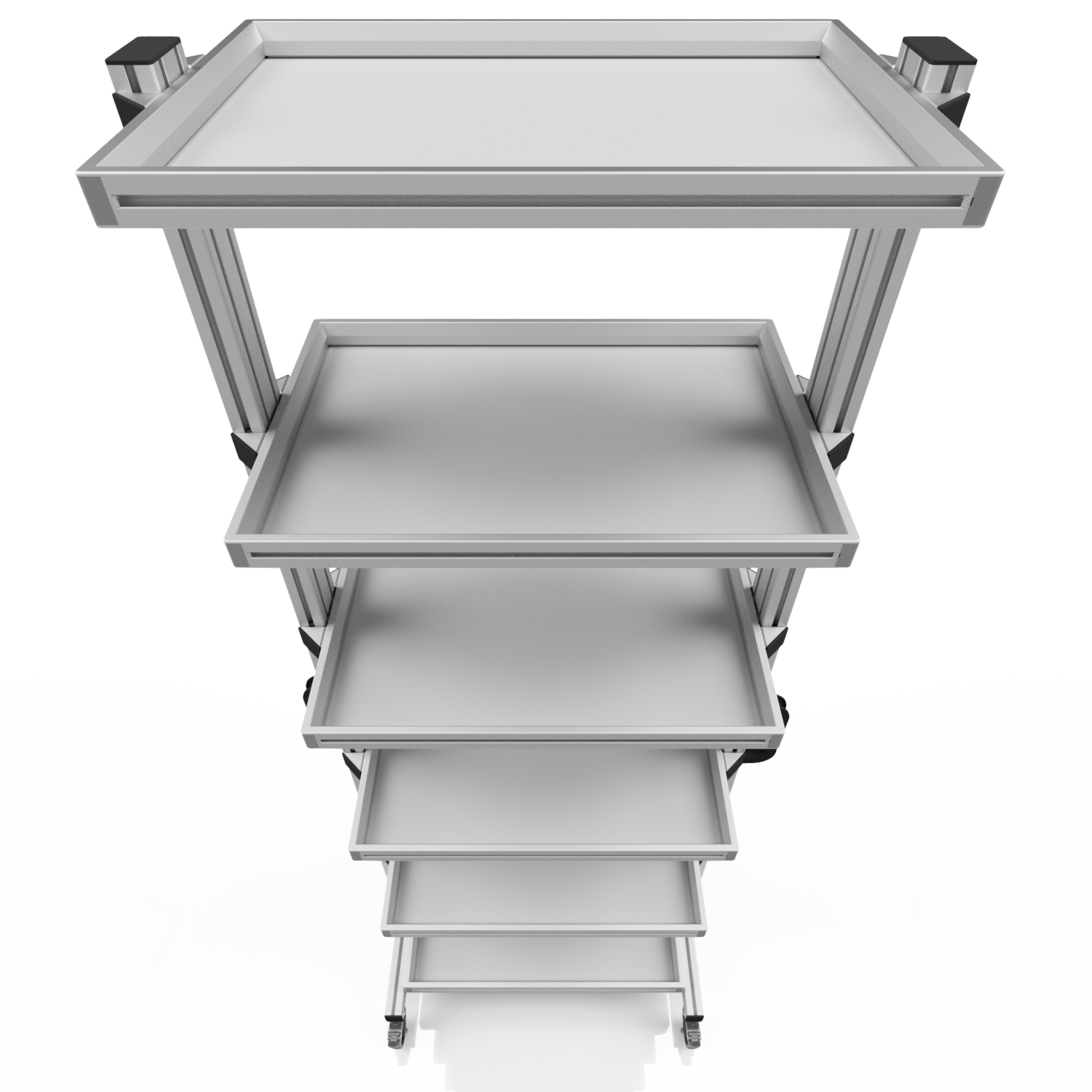 Systemwagen für Eurobehälter 60 x 40 H 200 cm ohne Auszug 