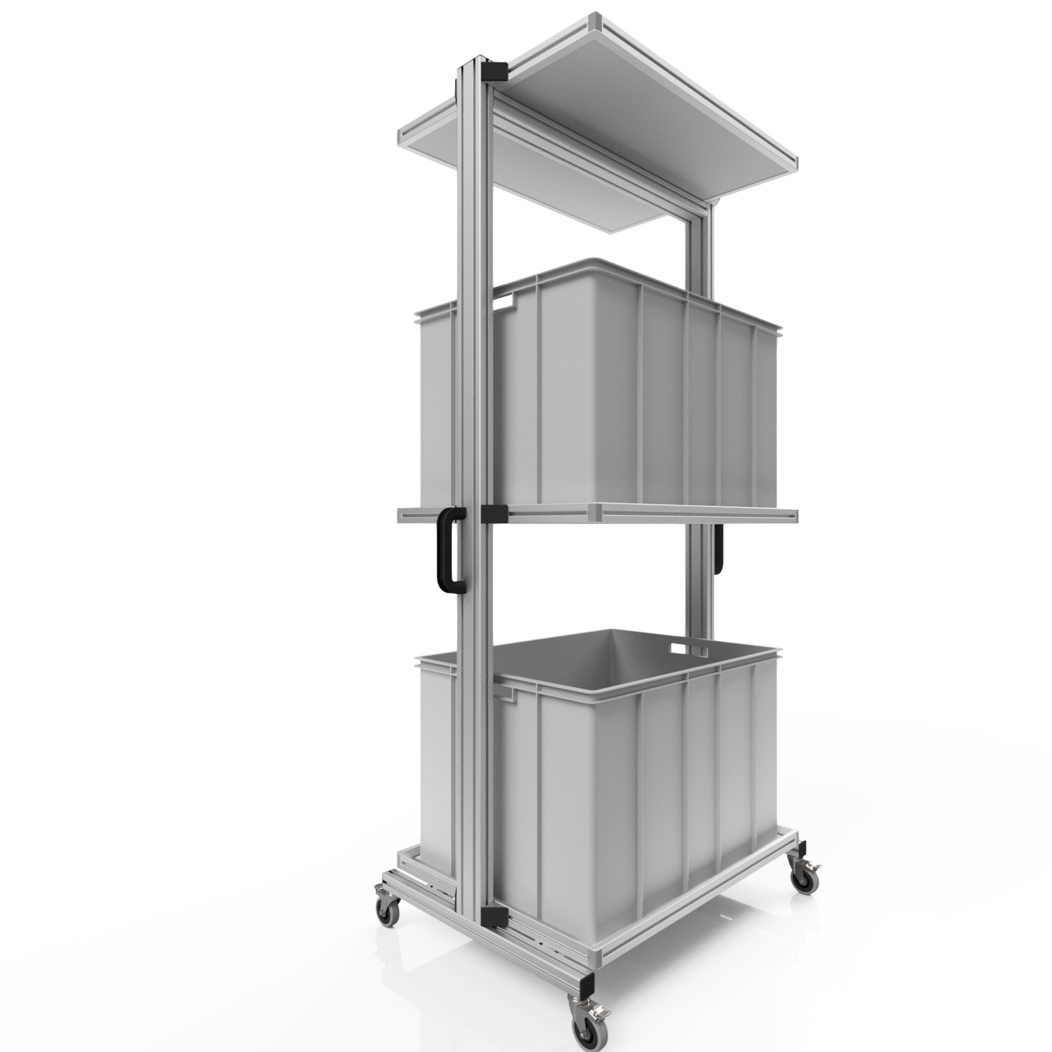 Systemwagen für Eurobehälter 80 x 60 H 200 cm ohne Auszug 