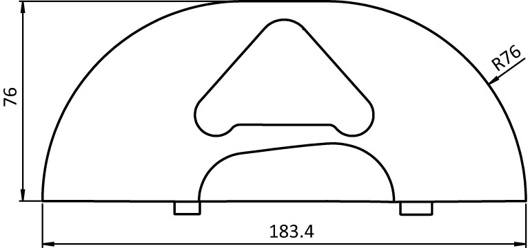 End cap XLfor parking rail flat-high -set