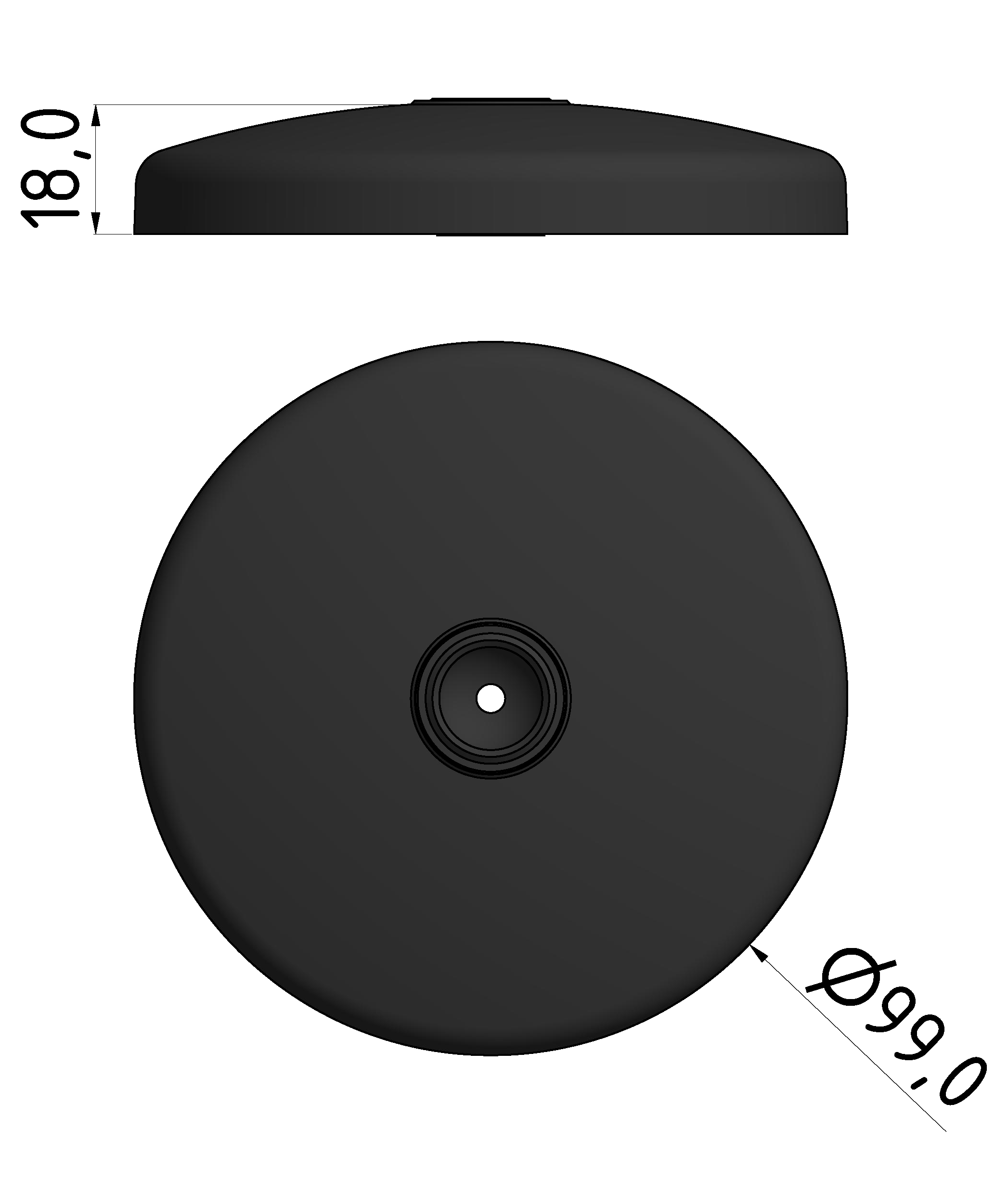 Base A D100 ZN, black