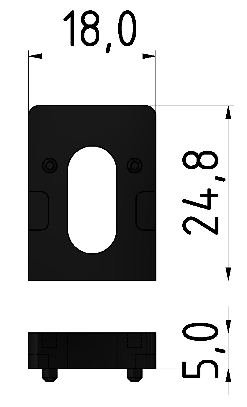 Uniblock Distanzstück 6 5mm, schwarz