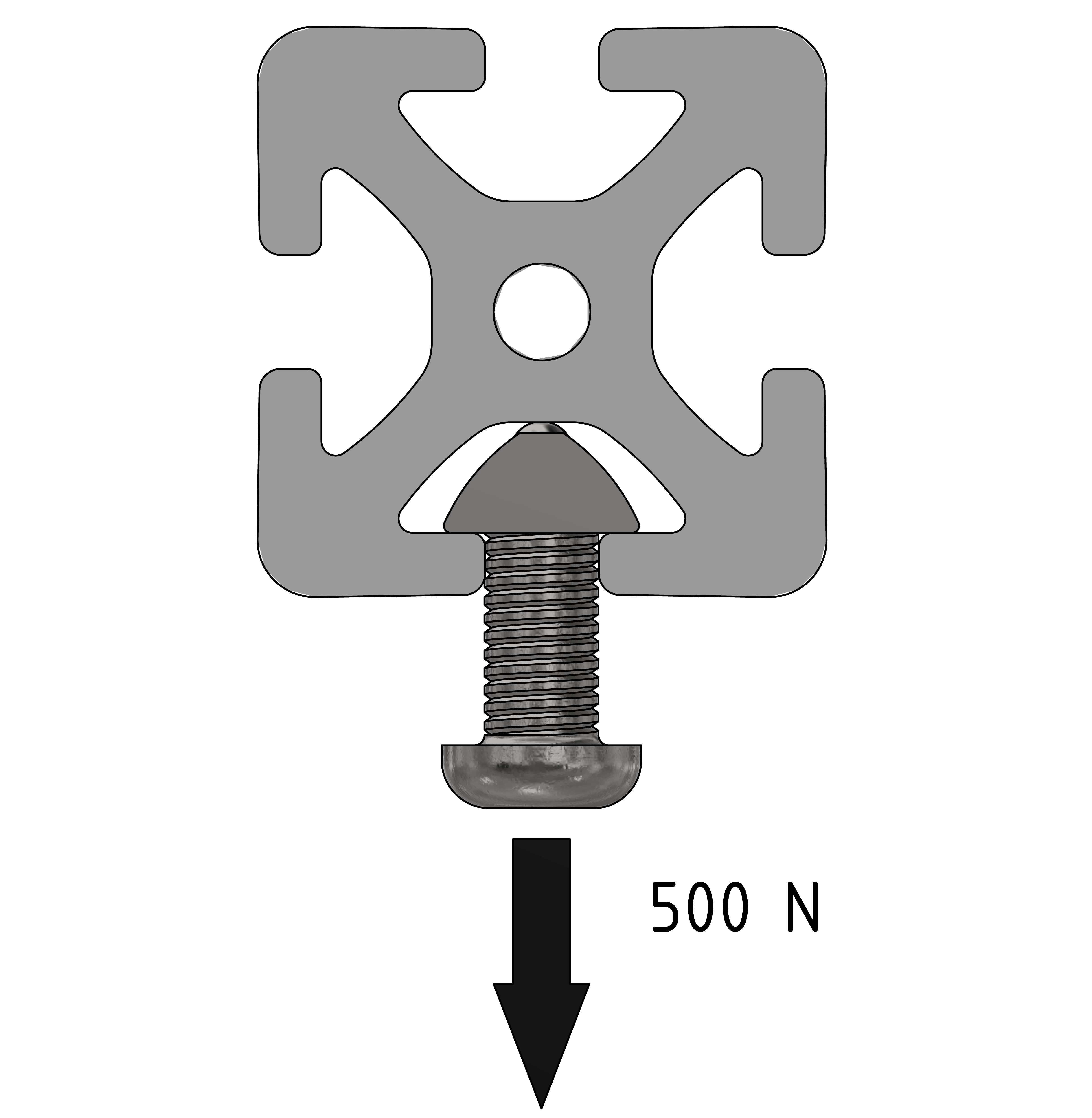 C-Schiene, Schienenprofil 5, natur