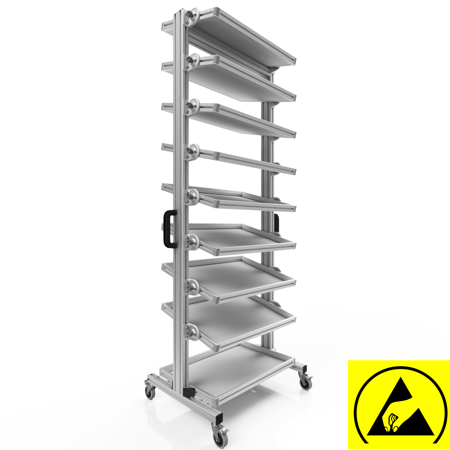ESD Systemwagen für Eurobehälter 60 x 40 H 200 cm neigbar