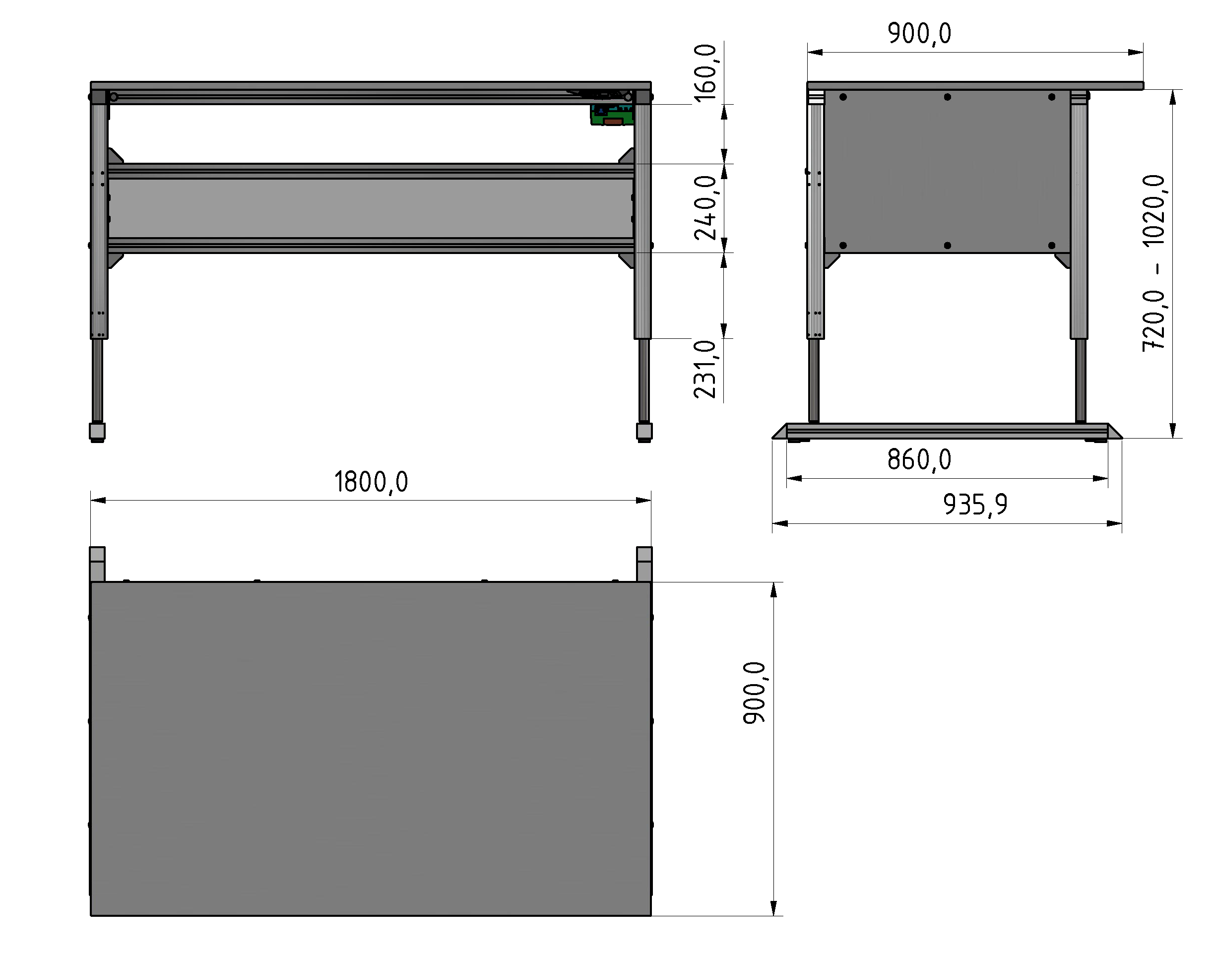 Basic Line ergo ESD Arbeitstisch