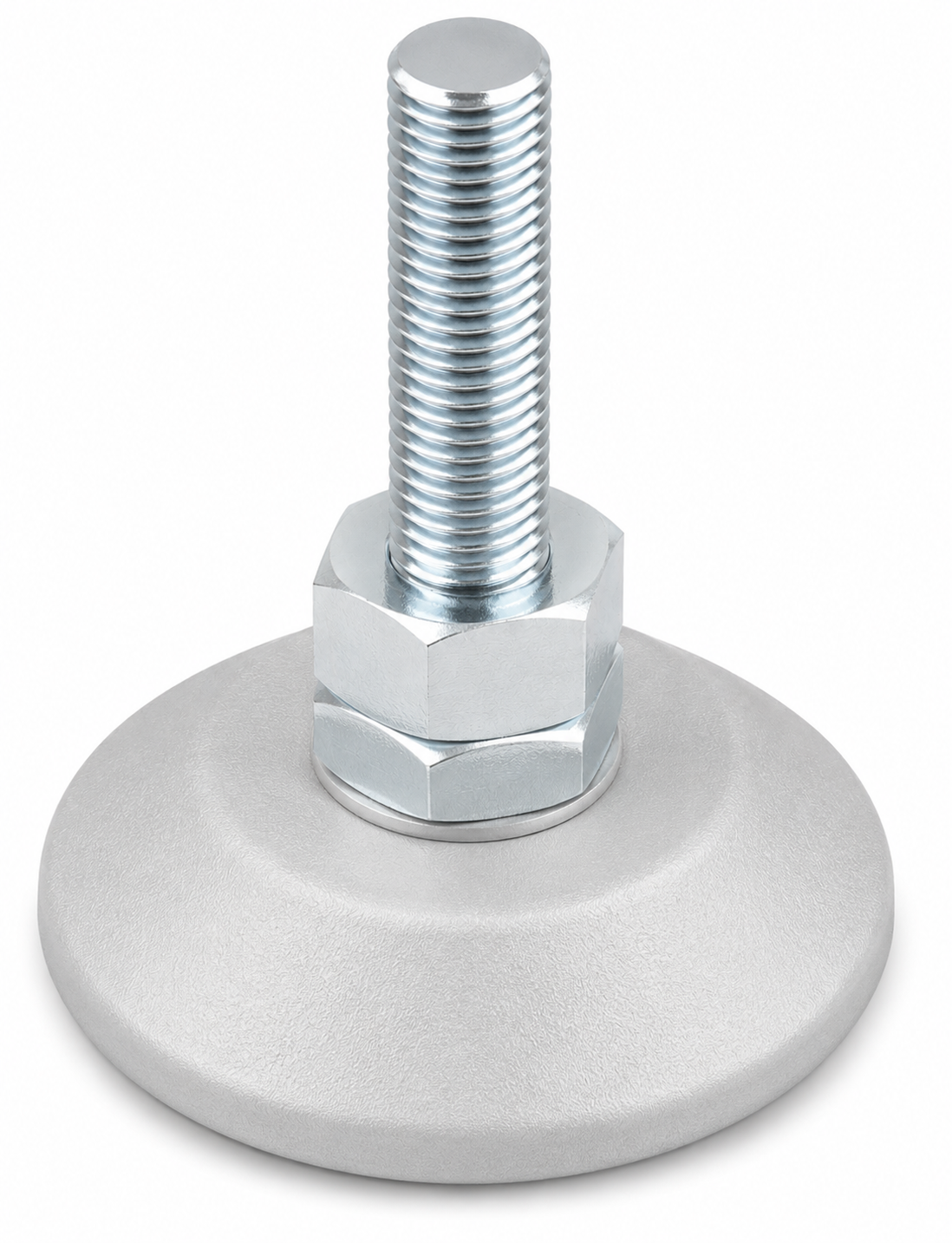 Nóżka nastawna D60, M12x75, białe aluminium zbliżone do RAL 9006