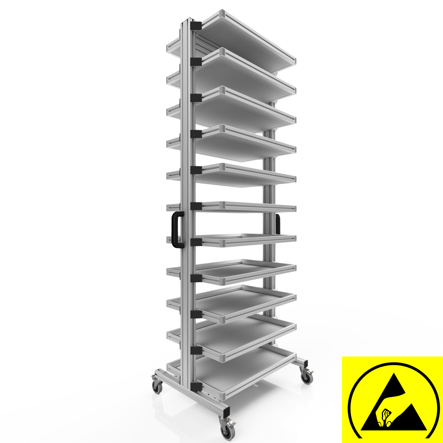 ESD Systemwagen für Eurobehälter 60 x 40 H 200 cm ohne Auszug