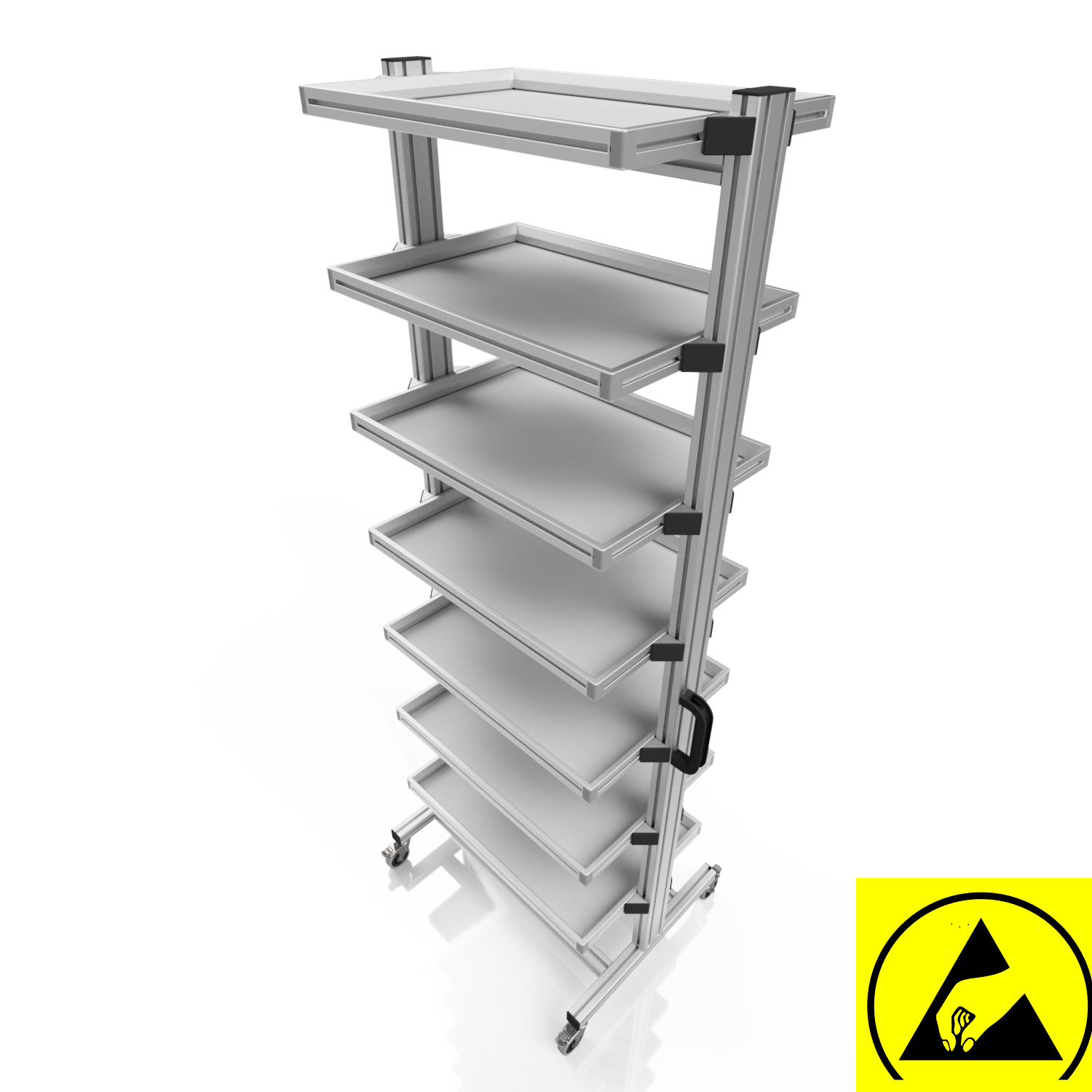ESD Systemwagen für Eurobehälter 60 x 40 H 200 cm ohne Auszug