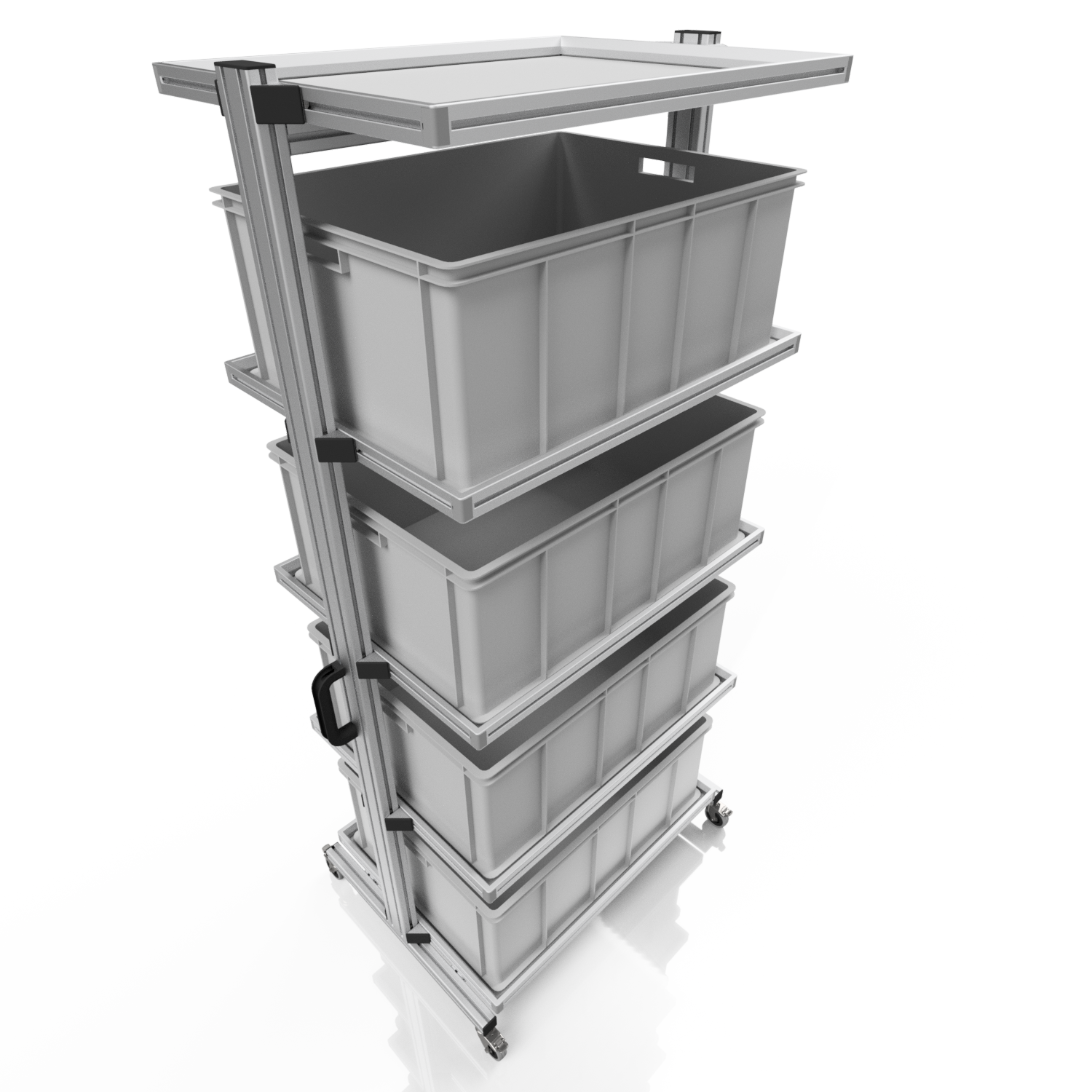 System trolley for Euro containers 80 x 60 H 200 cm without pull-out