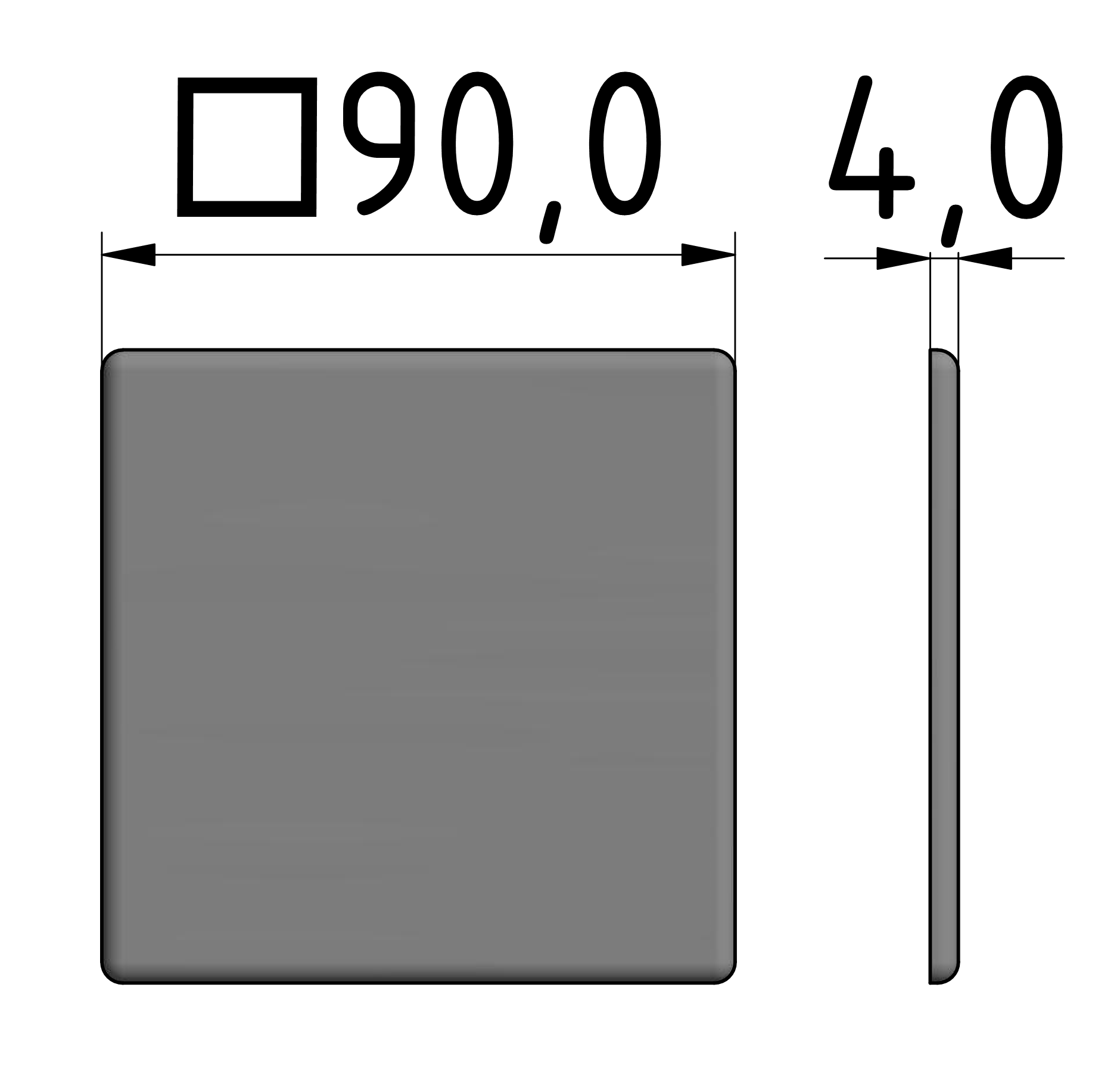 Abdeckkappe 90x90 leicht, grau-10