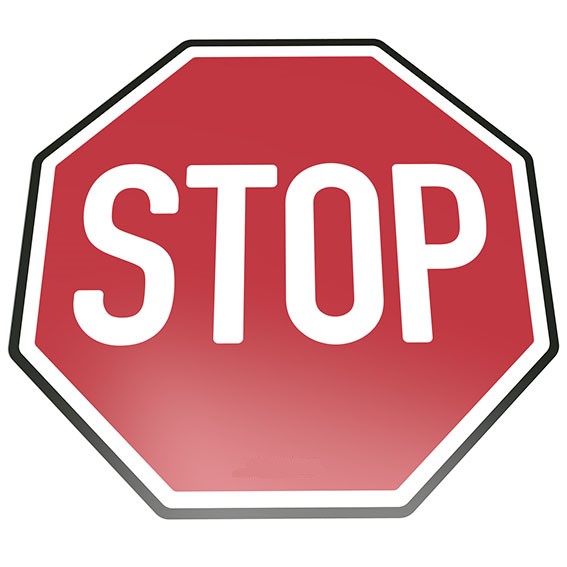 Stop floor sign