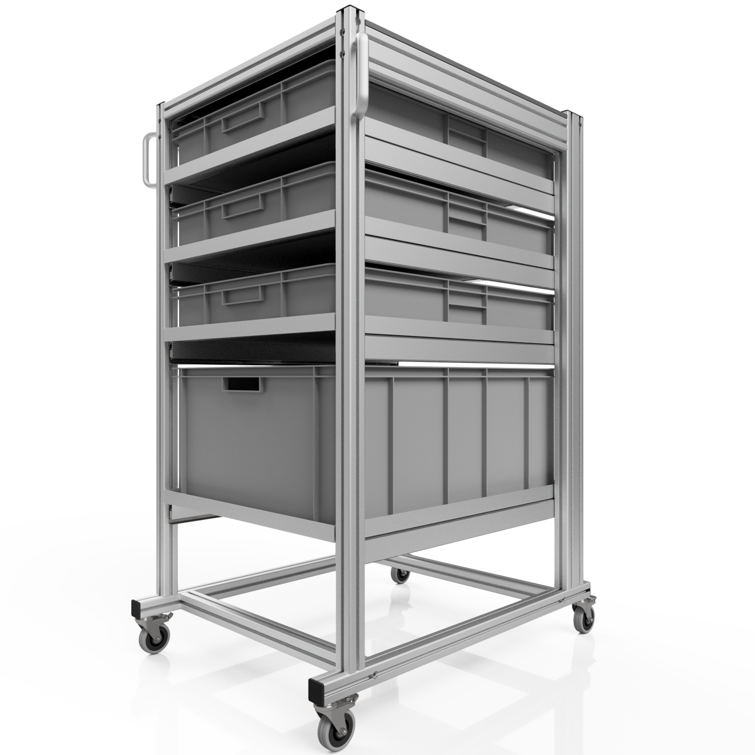 System trolley for Euro container 80x60 H 134 cm