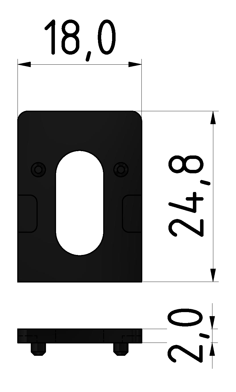 Uniblock Distanzstück 6 2mm, schwarz