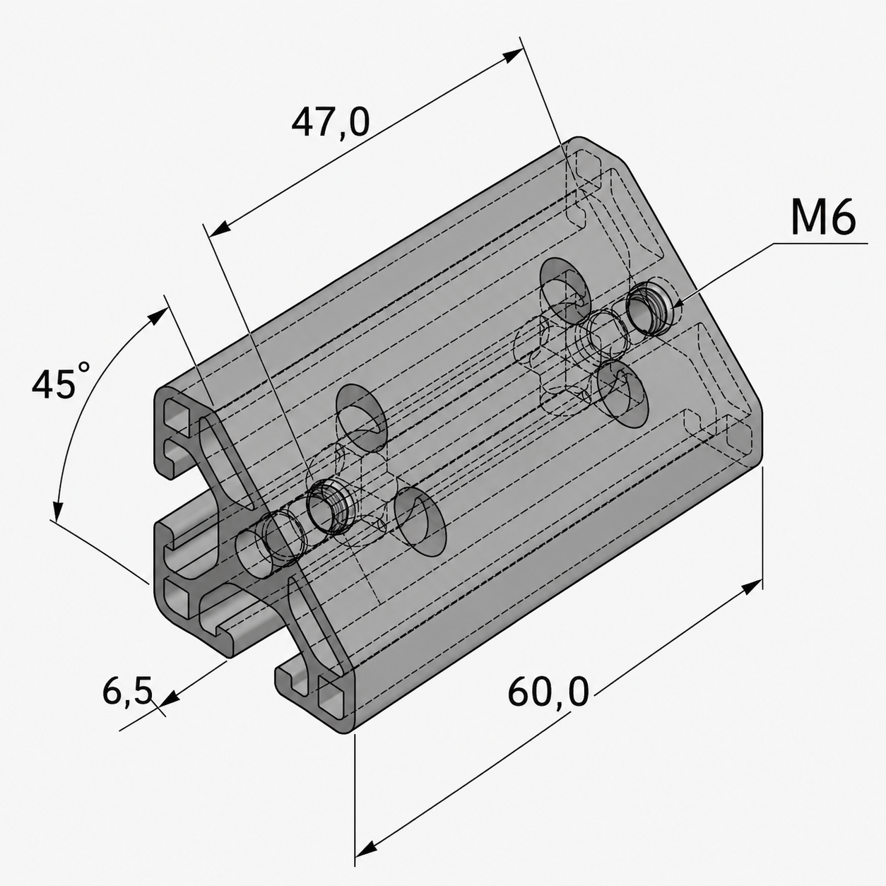 Element kątowy 6 T1-60, kolor naturalny
