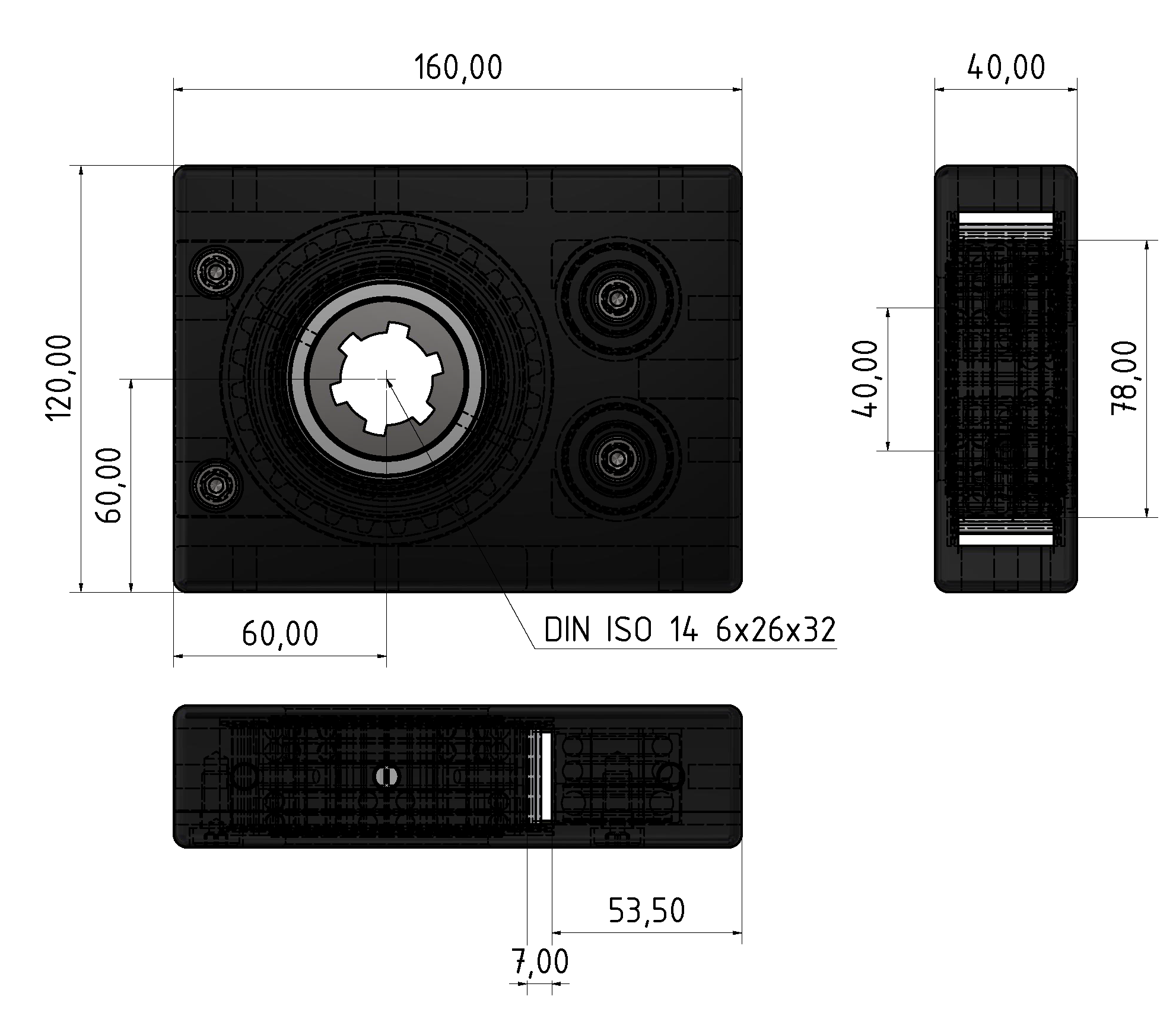Zahnriemenumlenkung 8 80 R25 V 32 Zahnriemenumlenkung 8 80 R25 V 32