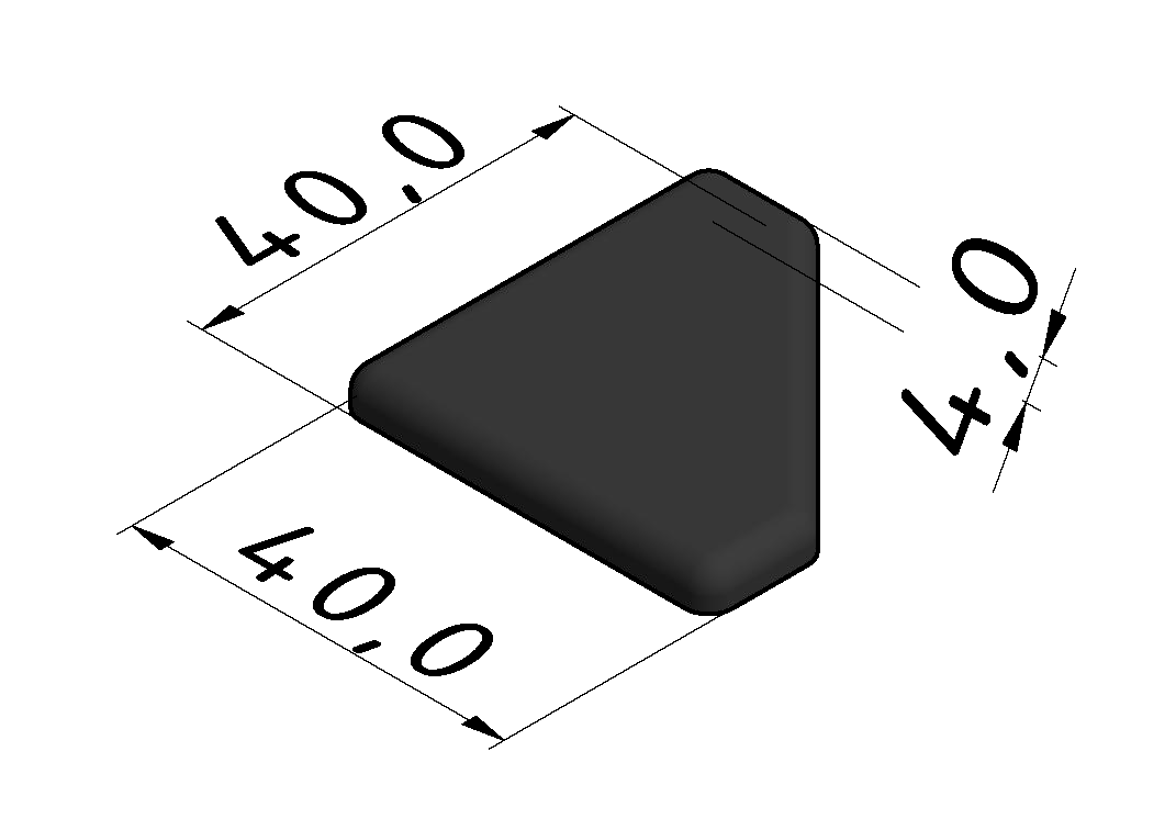 Abdeckkappe 8 40x40-45°, schwarz