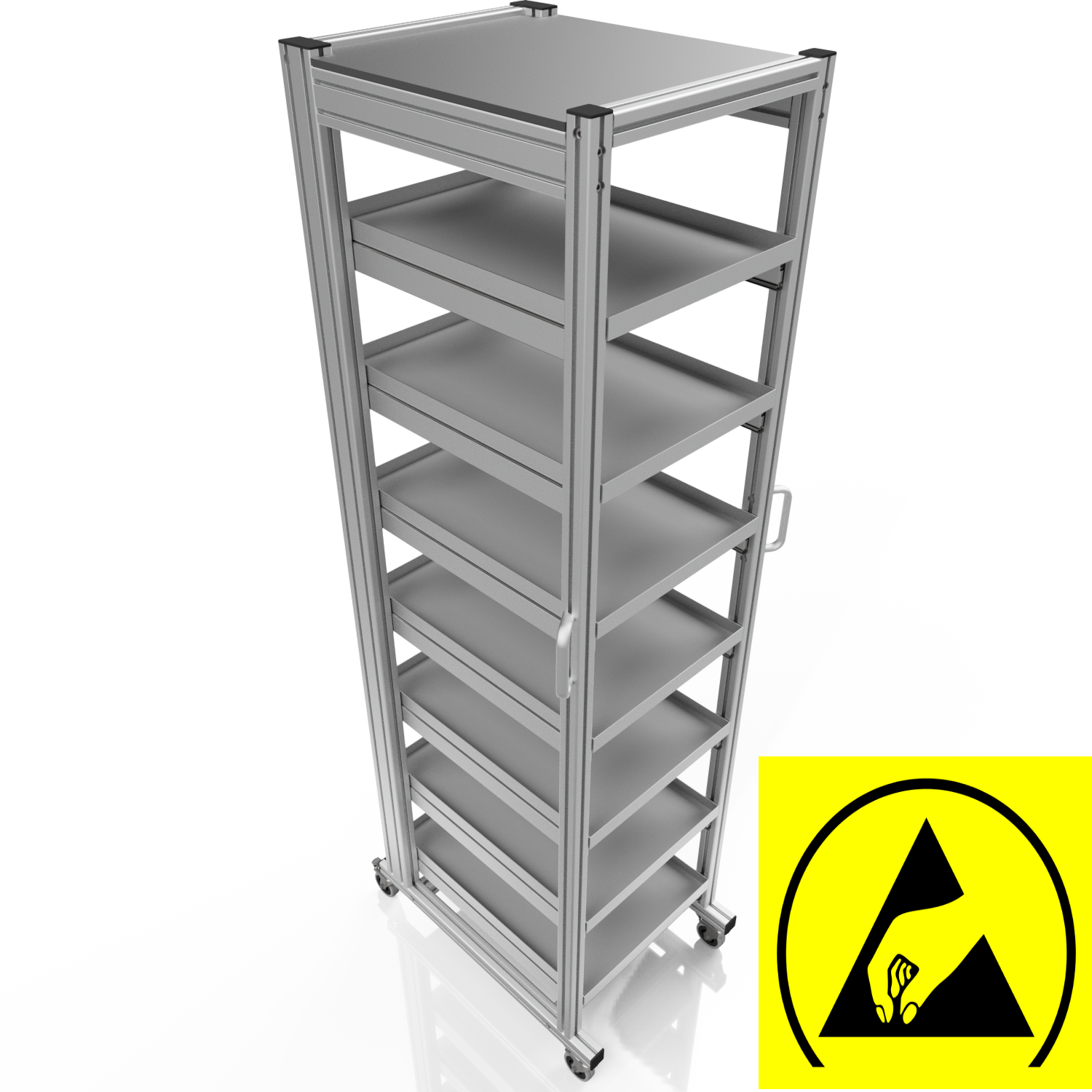 ESD Systemwagen für Eurobehälter 60x40 H 200 cm