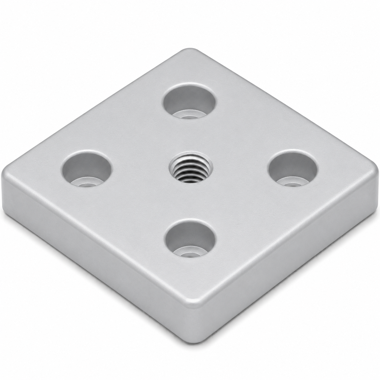 Fußplatte 8 80x80, M12, weißaluminium