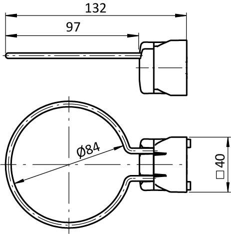 Holder 8 D80 ESD, black similar to RAL 9005