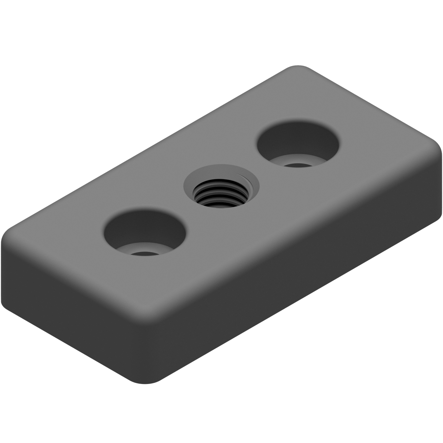 Fußplatte 8 80x40, M12, weißaluminium Fußplatte 8 80x40, M12, weißaluminium