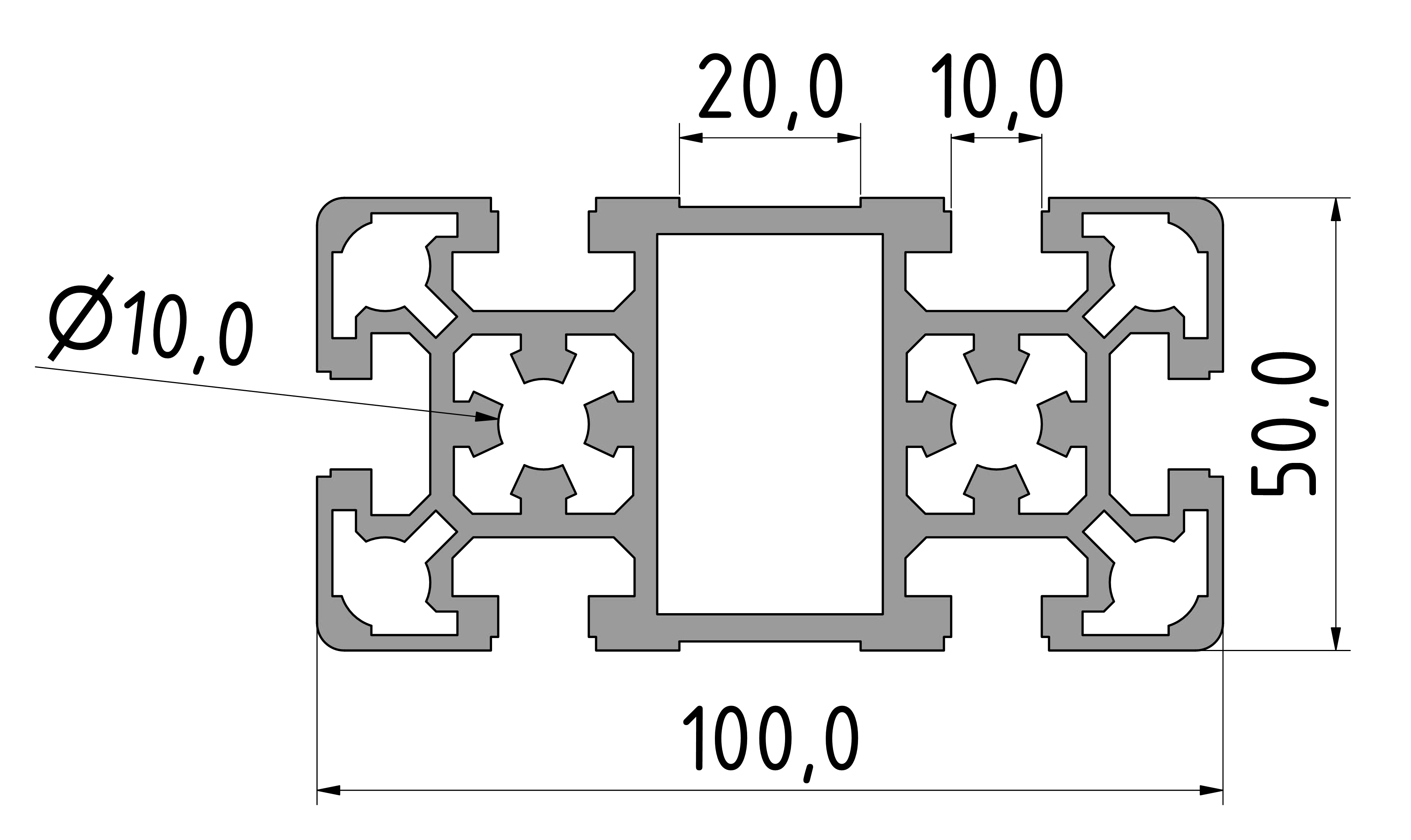 Strebenprofil 50x100L Strebenprofil 50x100L