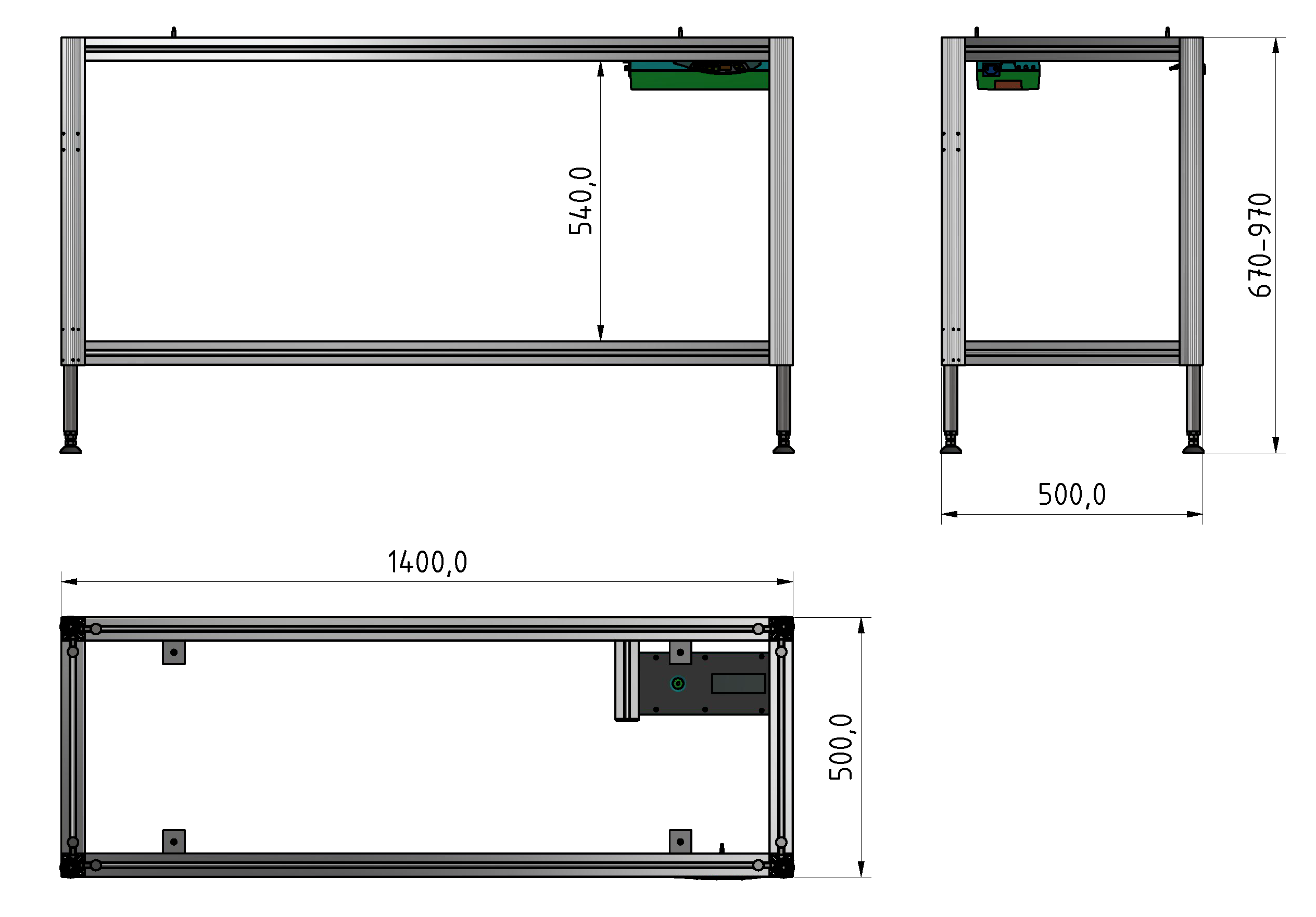 Packing Line ergo table frame
