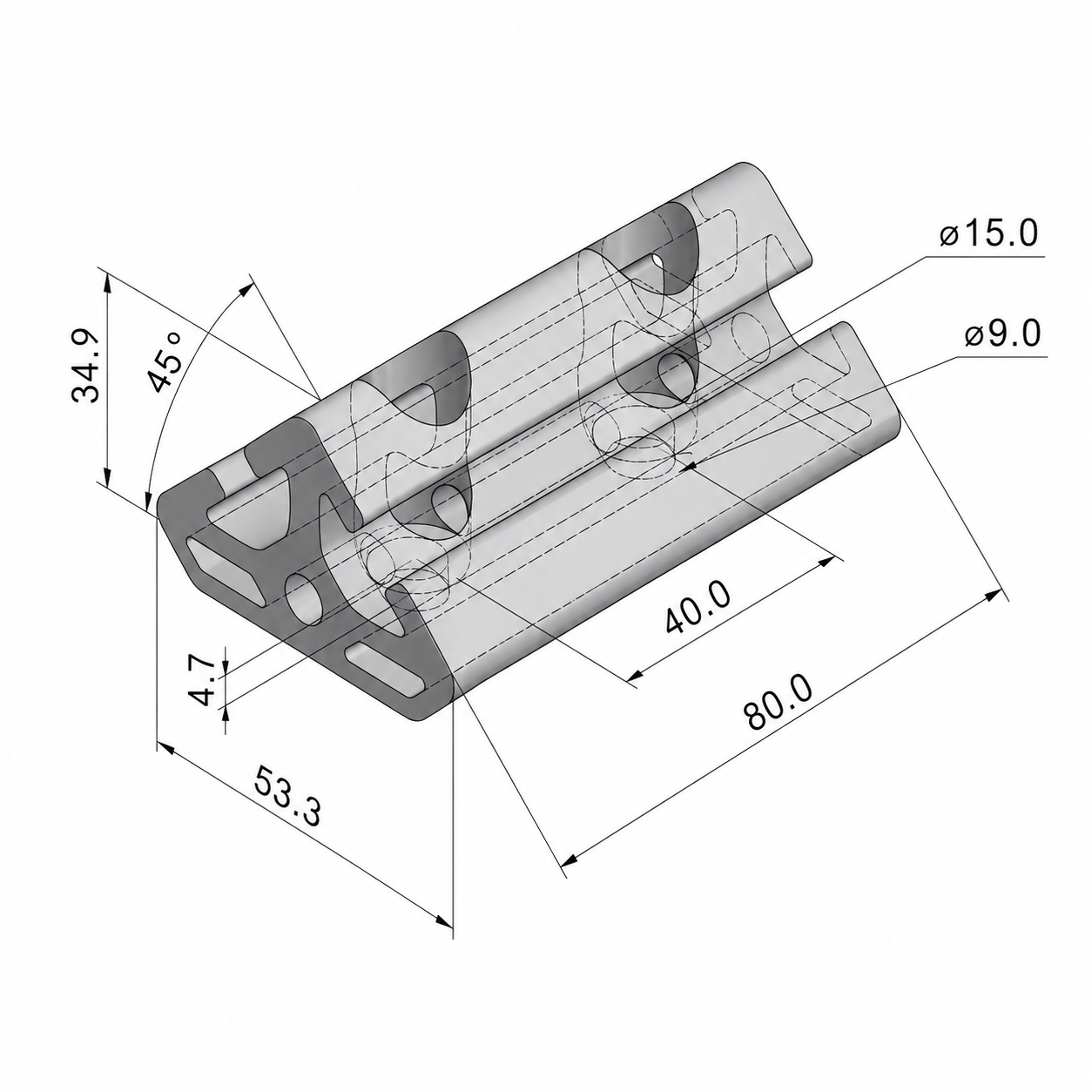 Element kątowy 8 T2-80, kolor naturalny