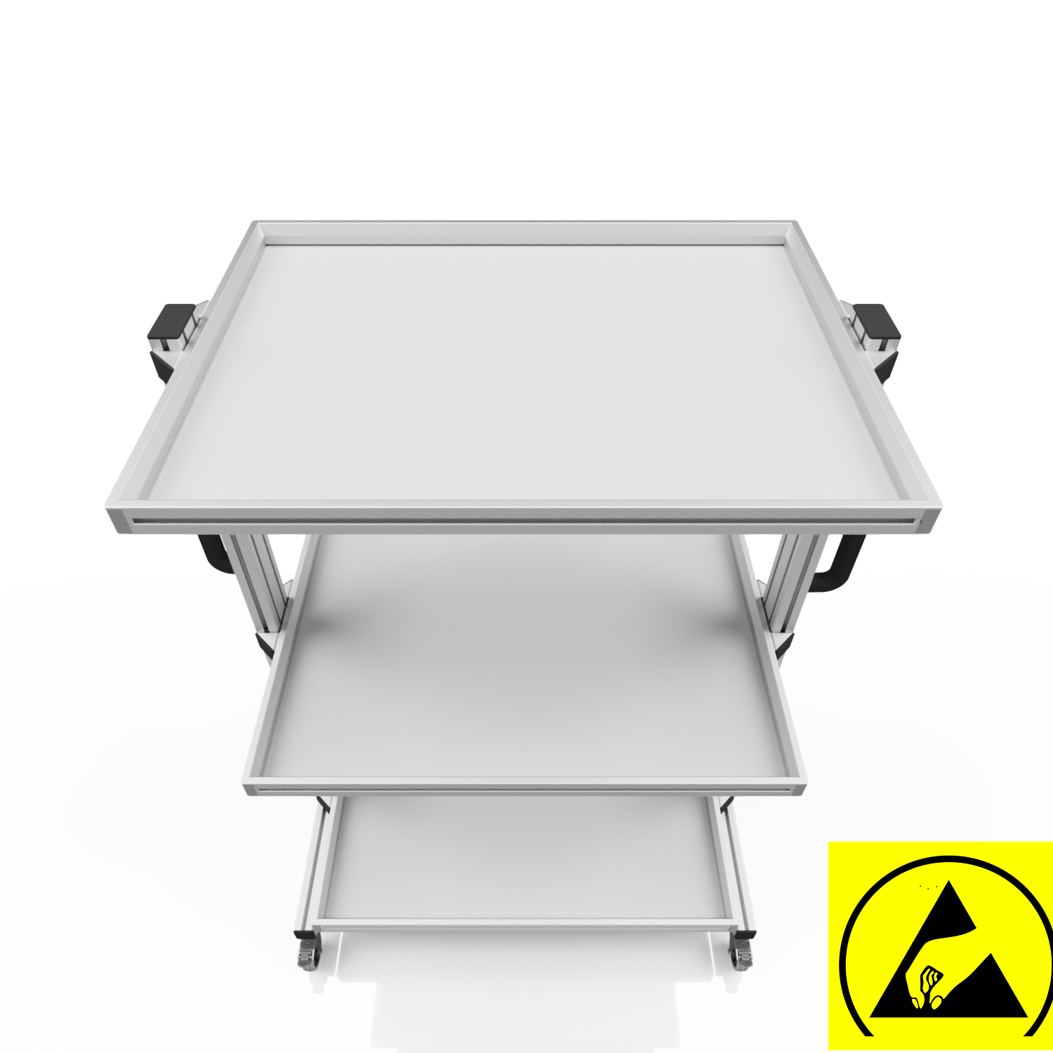 ESD system trolley for Euro containers 80 x 60 H 134 cm without pull-out