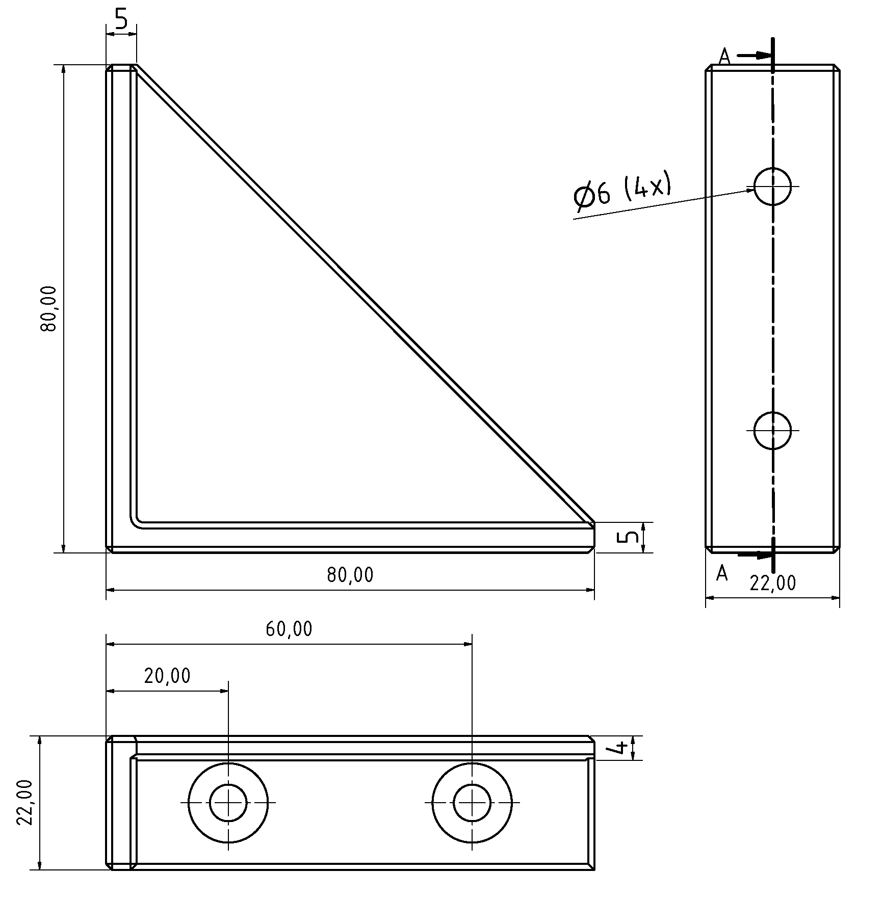 Winkel 80x22x80 Al, natur-8