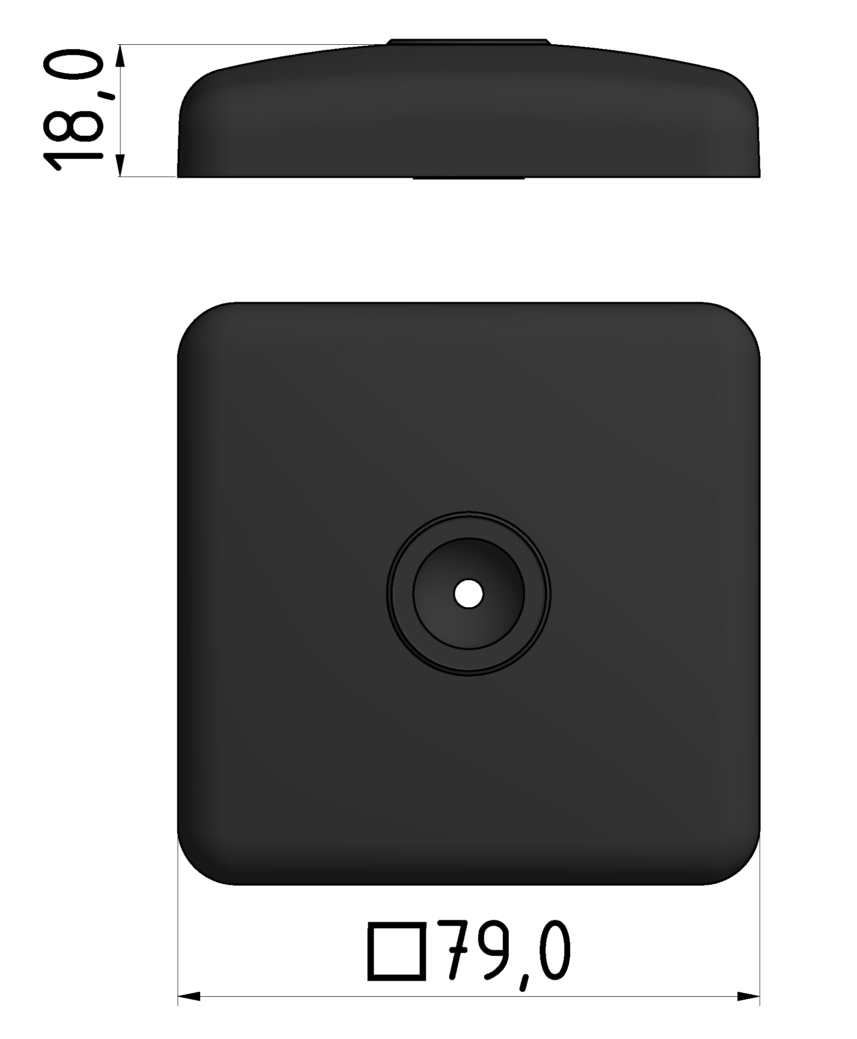 Teller D D80 ZN, schwarz