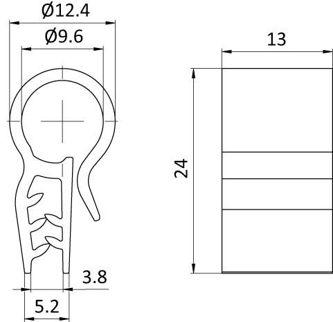 Mesh box clipfor viewing pocket