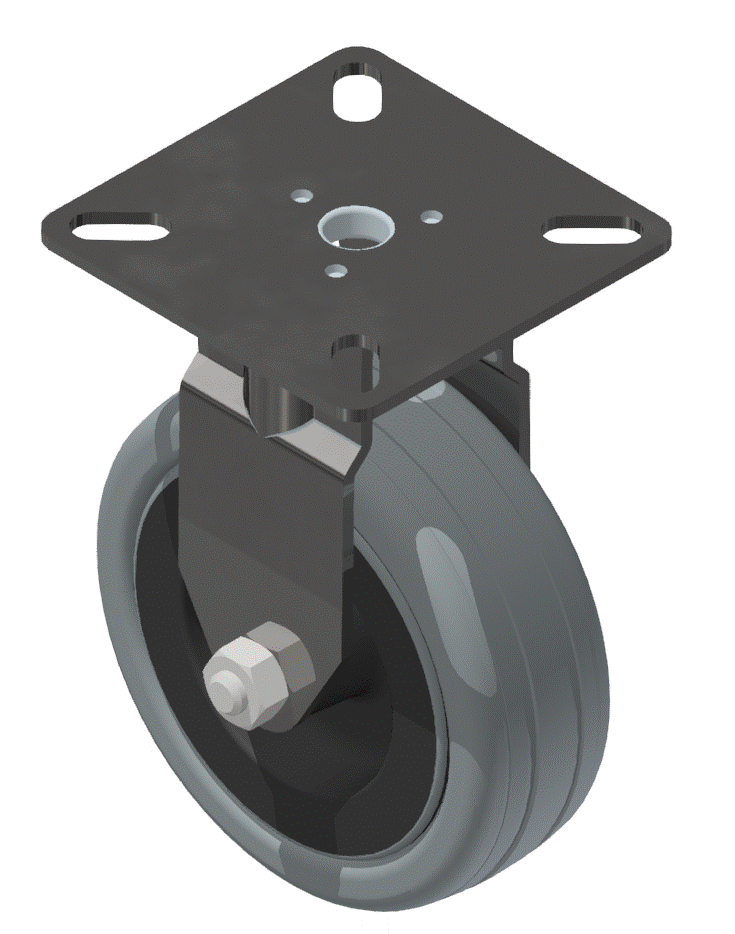 Bockrolle D75 Anschlussplatte, verzinkt