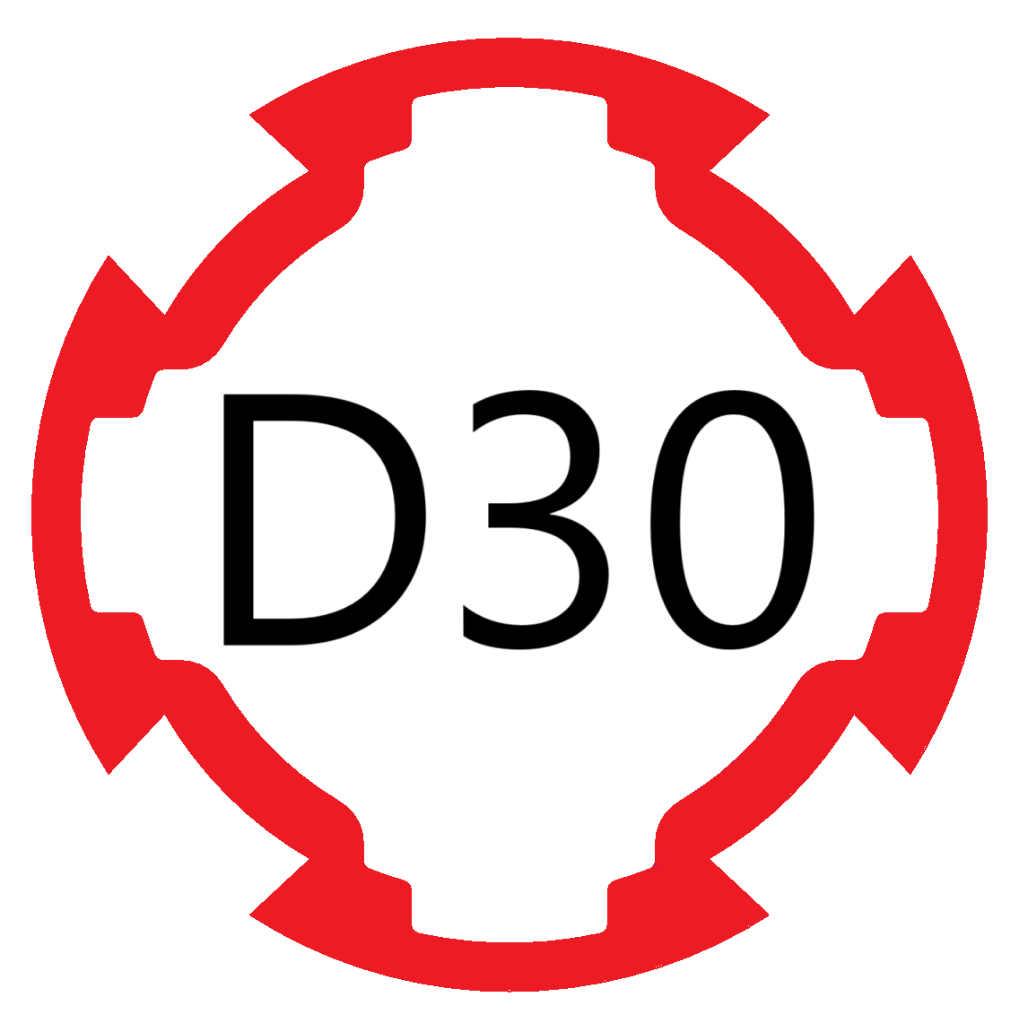 Profilrohr schwer D30, natur