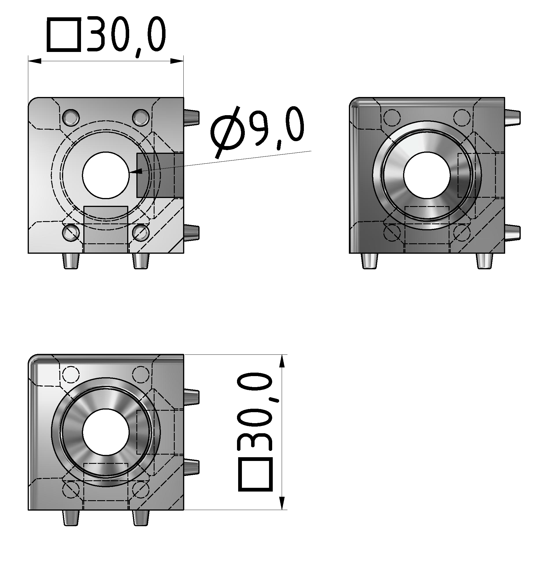 Würfelverbinder 3D 30, natur-8