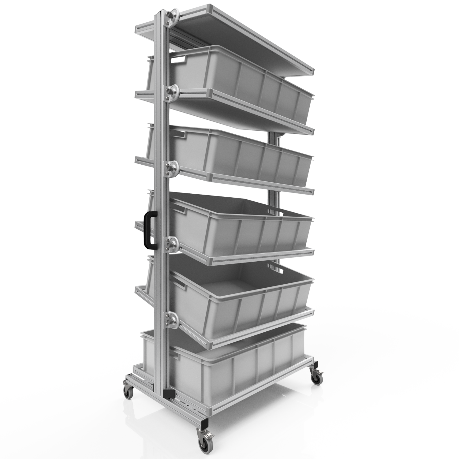 System trolley for Euro containers 80 x 60 H 200 cm tiltable