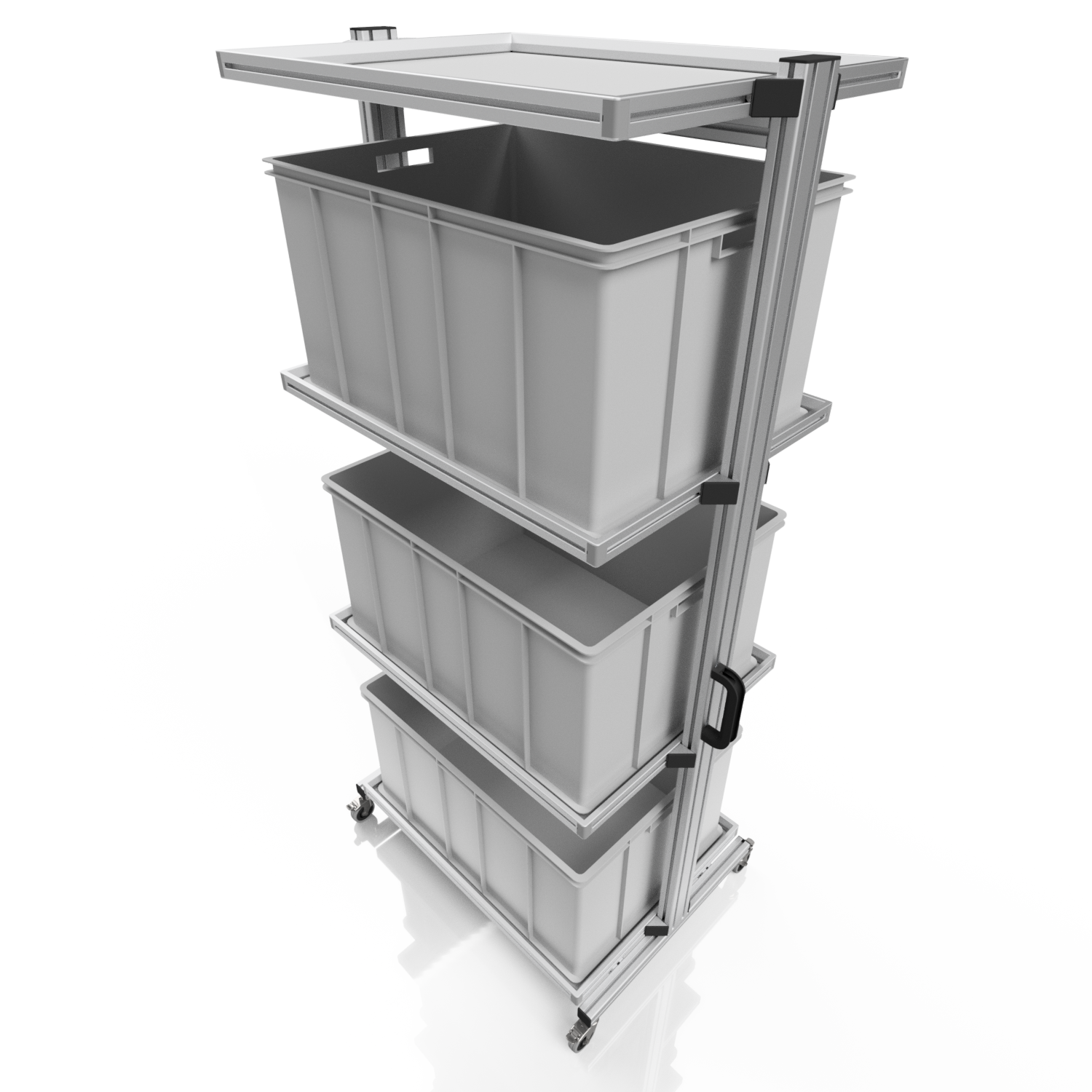 System trolley for Euro containers 80 x 60 H 200 cm without pull-out