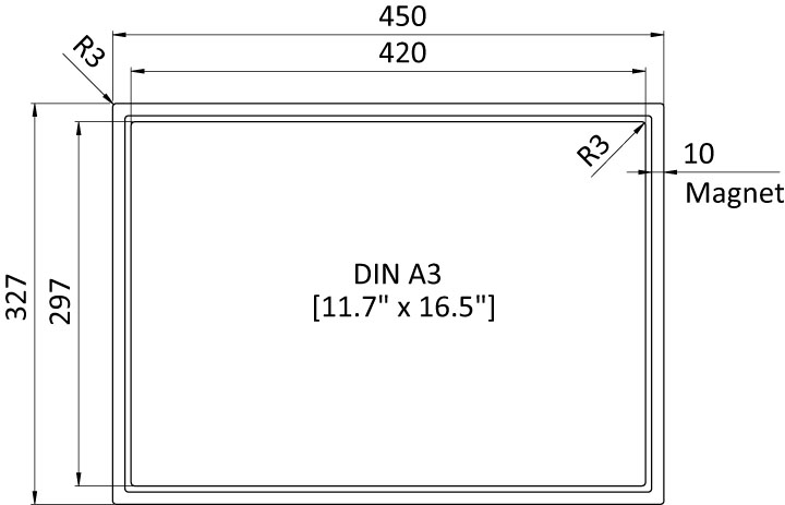 Magnetic DIN A3 document window Magnetic DIN A3 document window