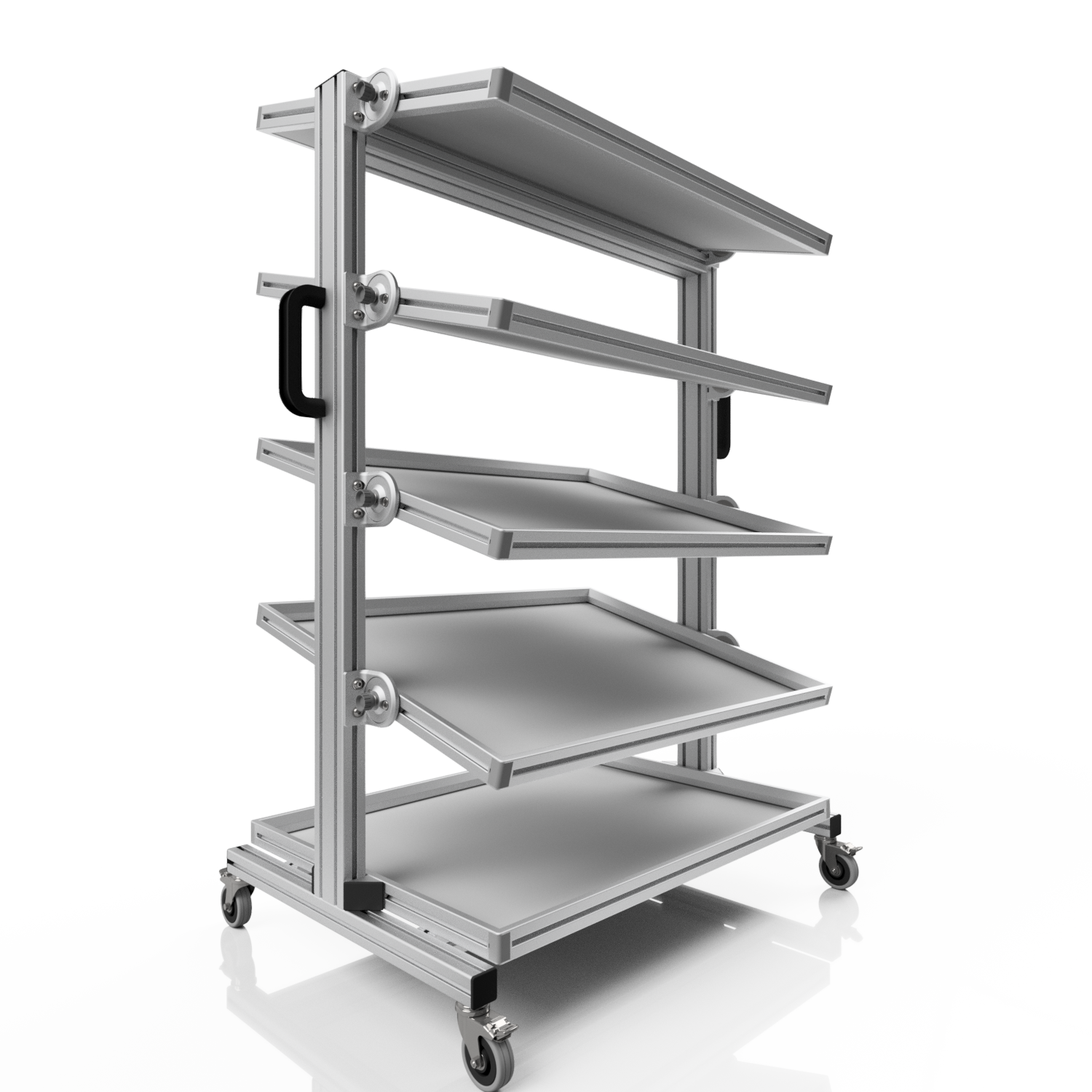 Systemwagen für Eurobehälter 80 x 60 H 134 cm neigbar