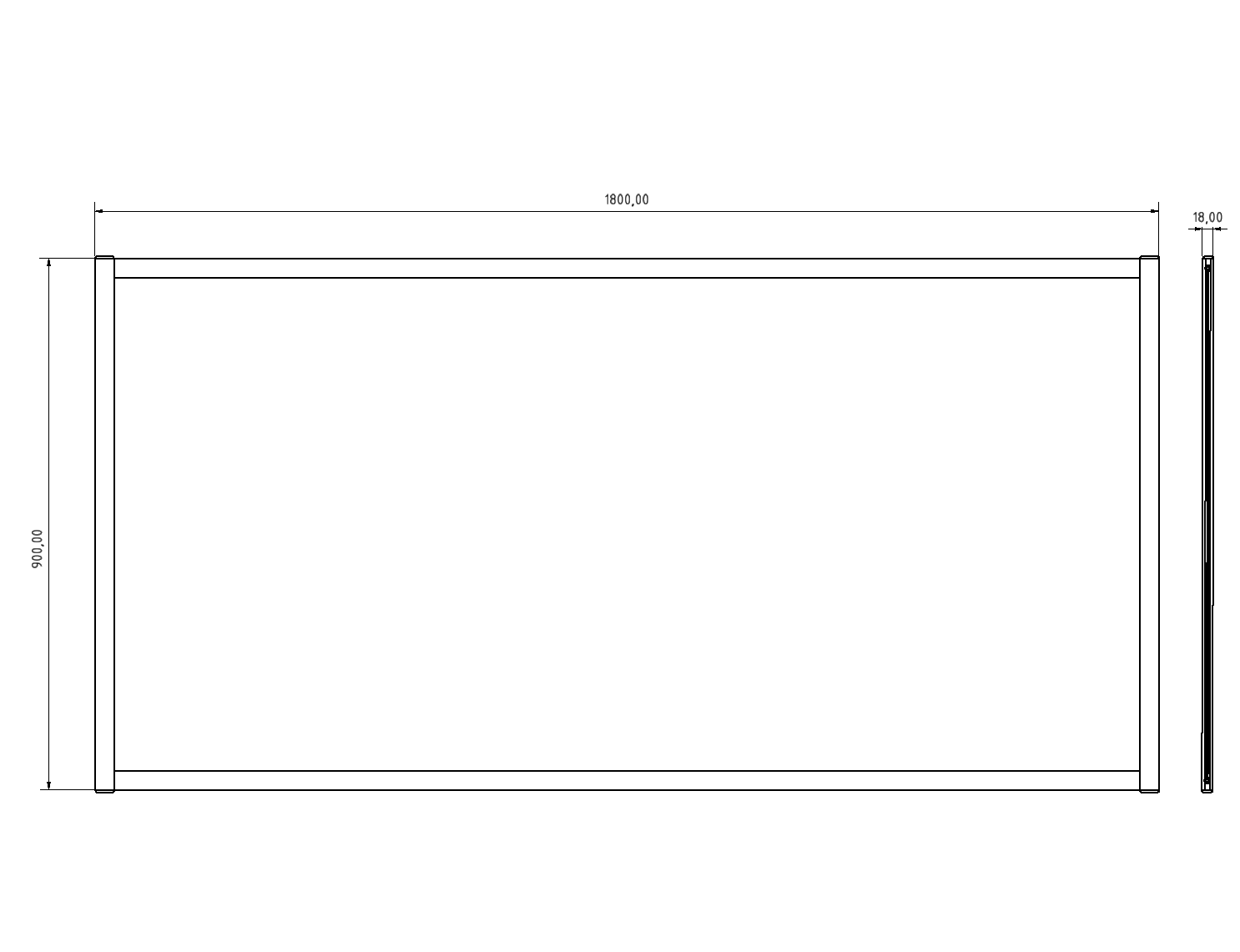 White Board 1800x900 magnetische Board
