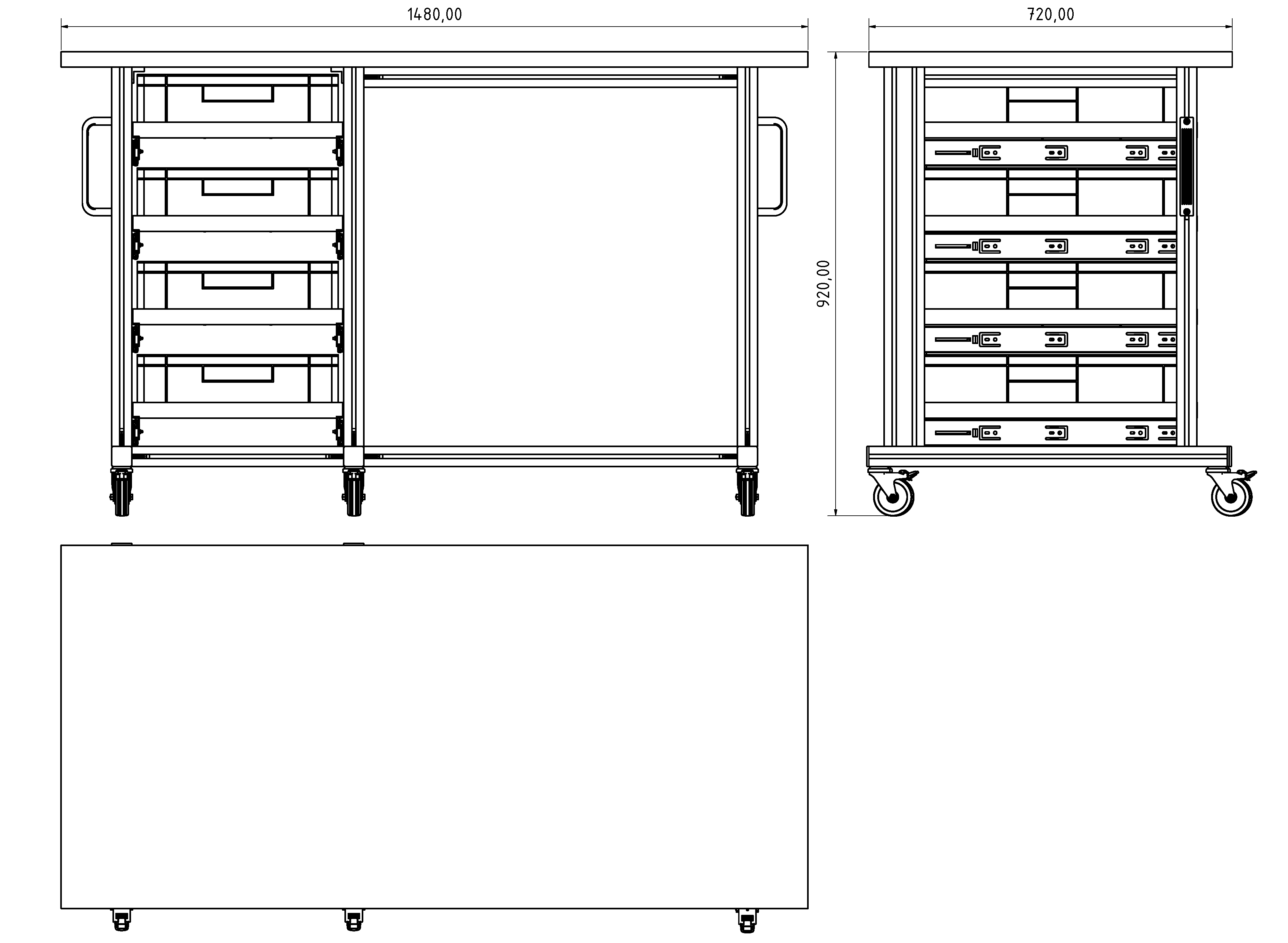 ESD system table Pro 1480x720 mm