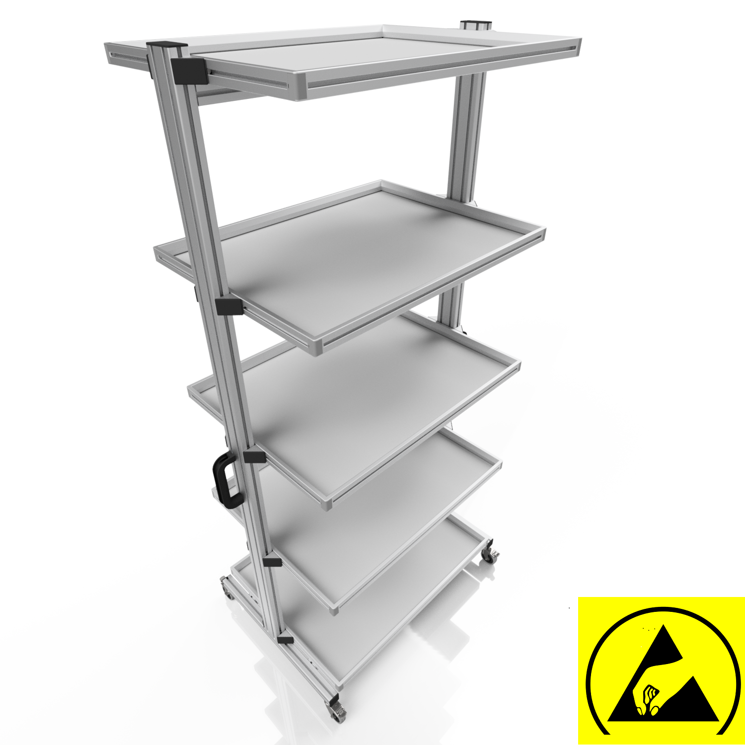 ESD system trolley for Euro containers 80 x 60 H 200 cm without pull-out