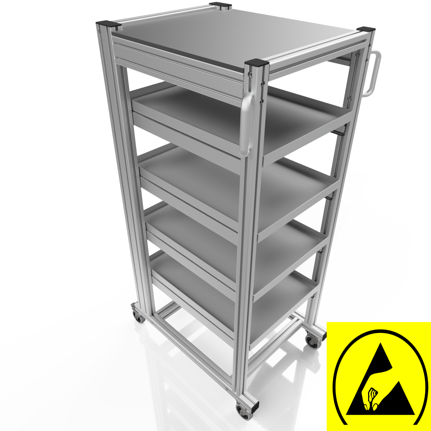 ESD Systemwagen für Eurobehälter 60x40 H 134 cm