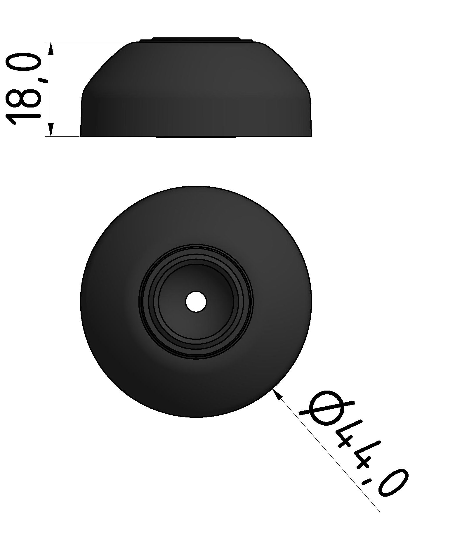 Base A D45 ZN, black