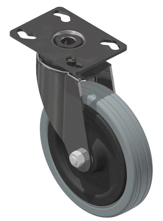 Castor D125 swivel Fitting Plate, bright zinc-plated